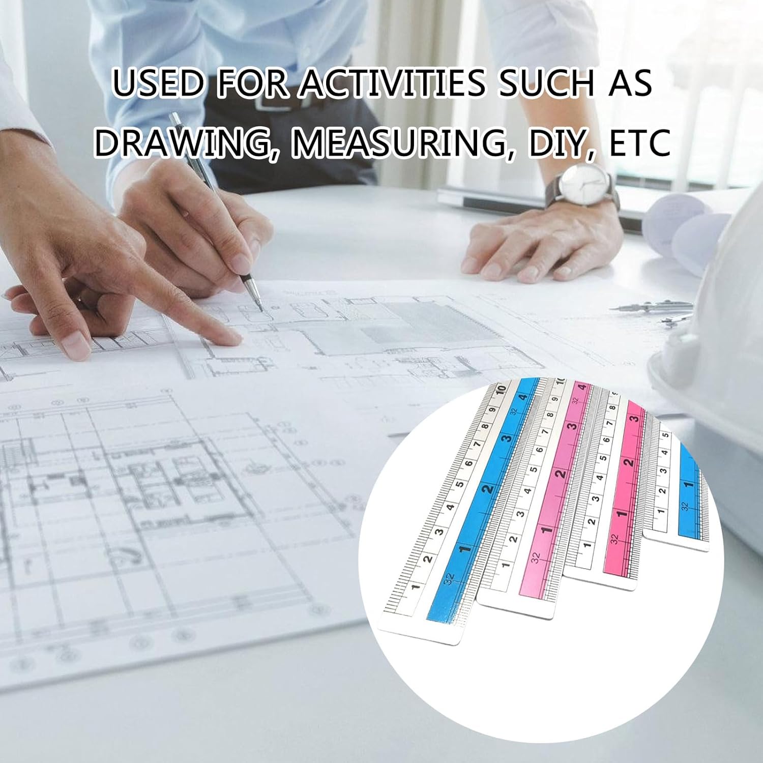 RGYBAO Metal Straight Edge Ruler - Double Side Metric