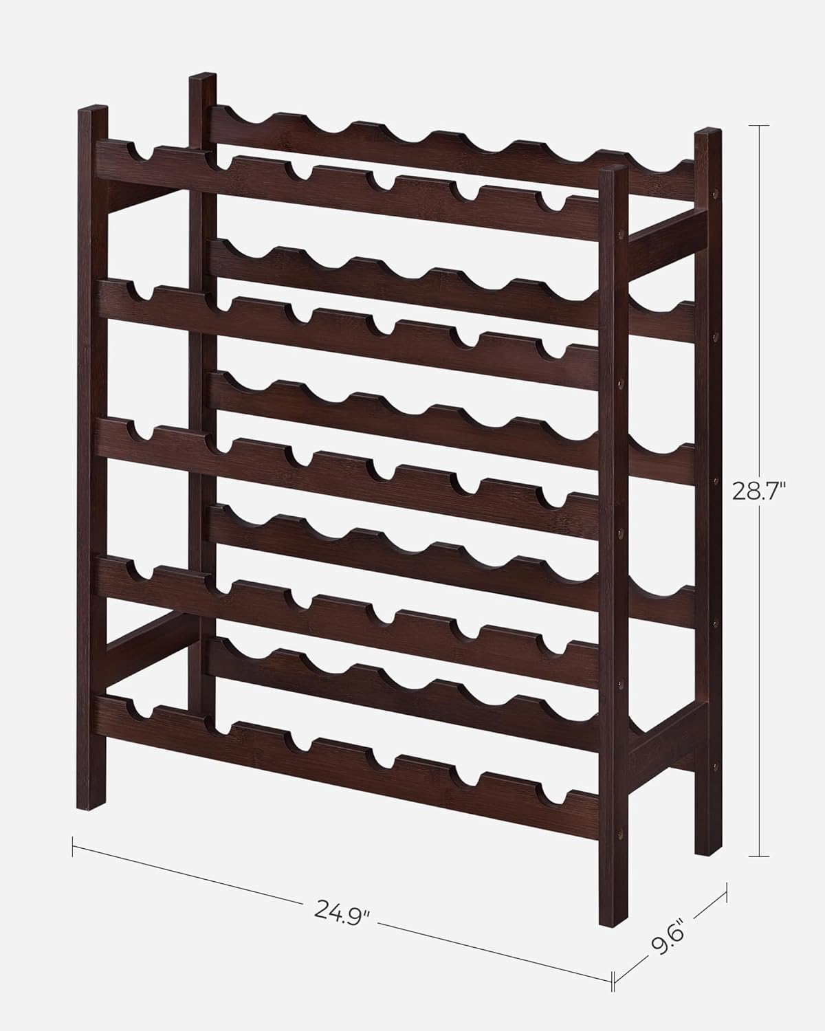 SONGMICS 30-Bottle Freestanding Bamboo Wine Rack 1
