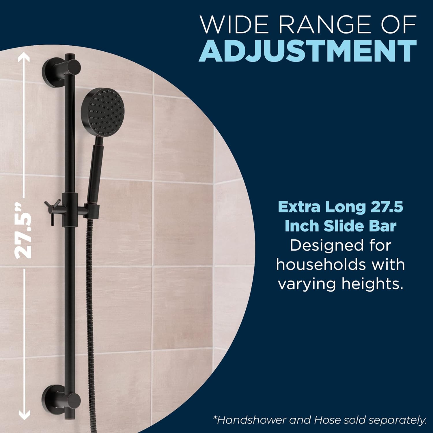 HammerHead Showers All Metal Slide Bar 275 Inch Adjustable