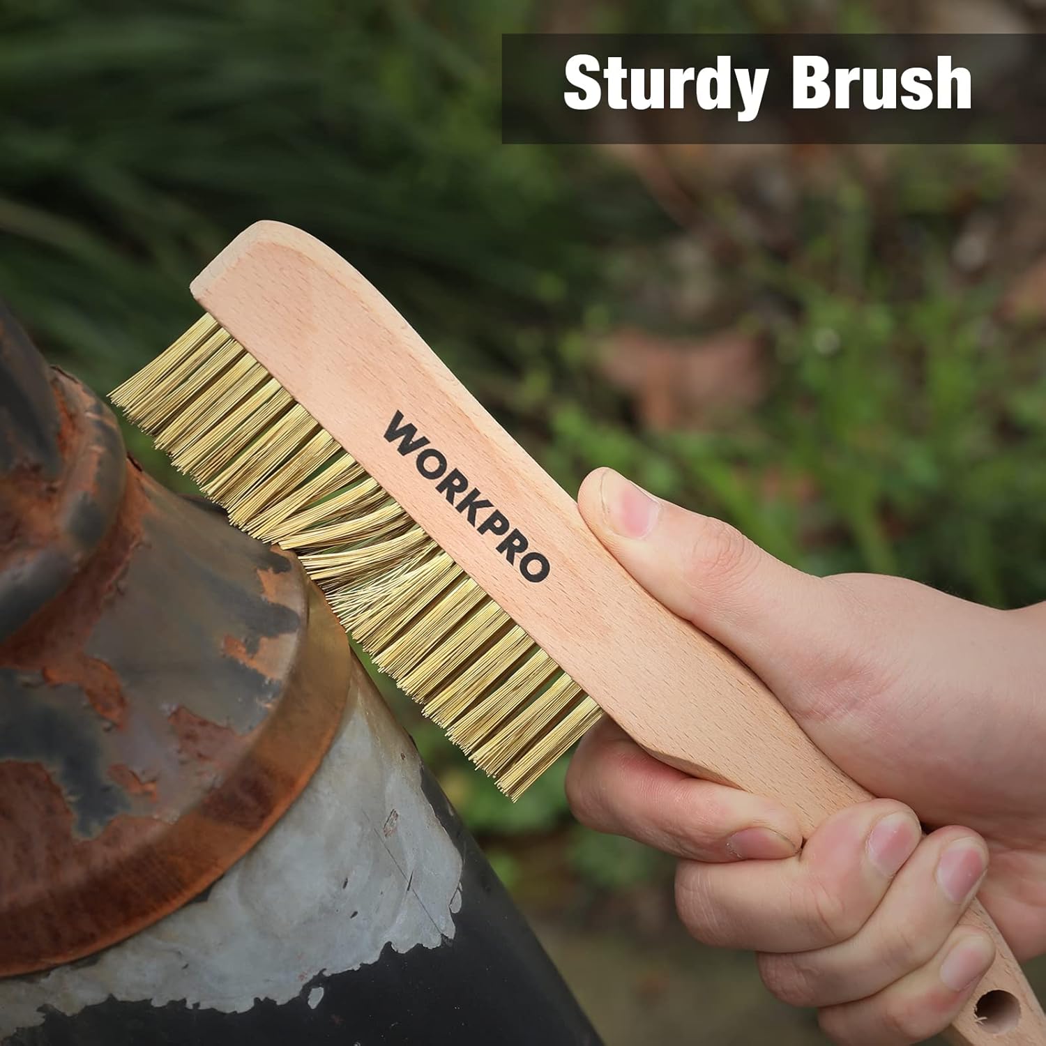 WORKPRO 6-Piece Wire Brush Set with Beechwood Handles