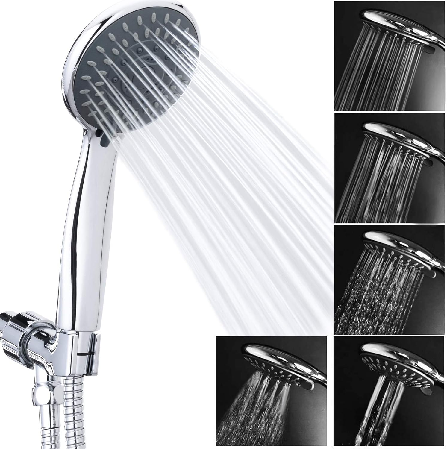 BRIOUT 5-Setting Handheld Shower Head with High Pressure and Adjustable Mount 1