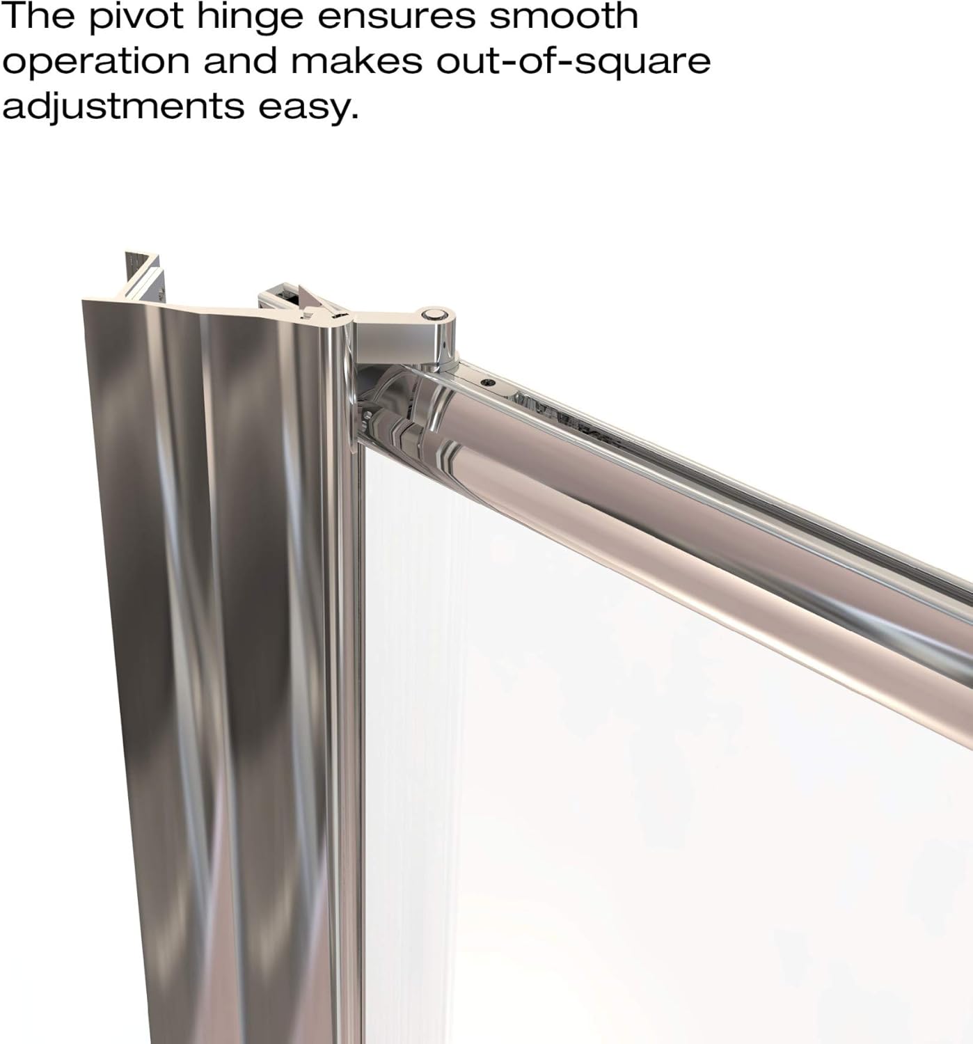Basco Pivot Shower Door Clear Glass Silver