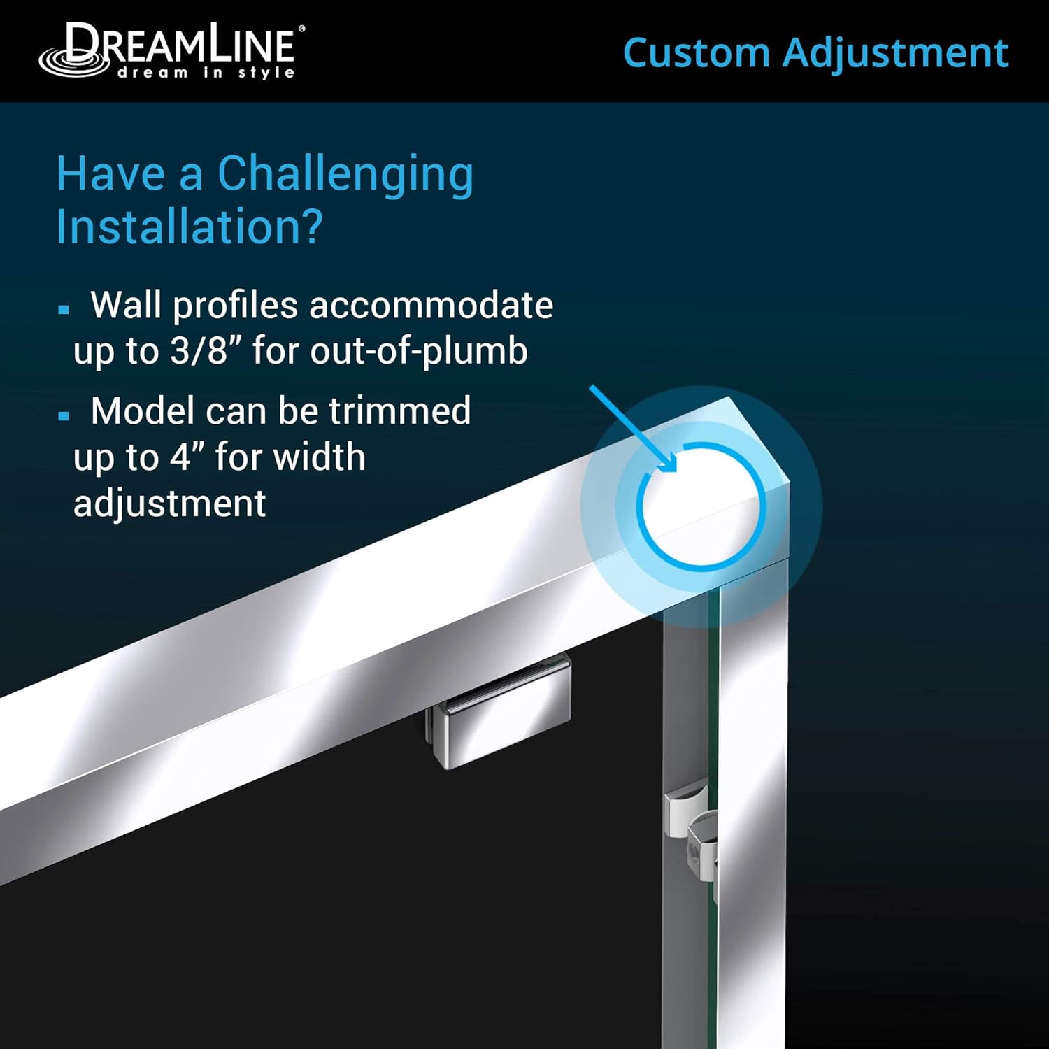 DreamLine Encore 32x48x78 34 Satin Black Shower Door Kit
