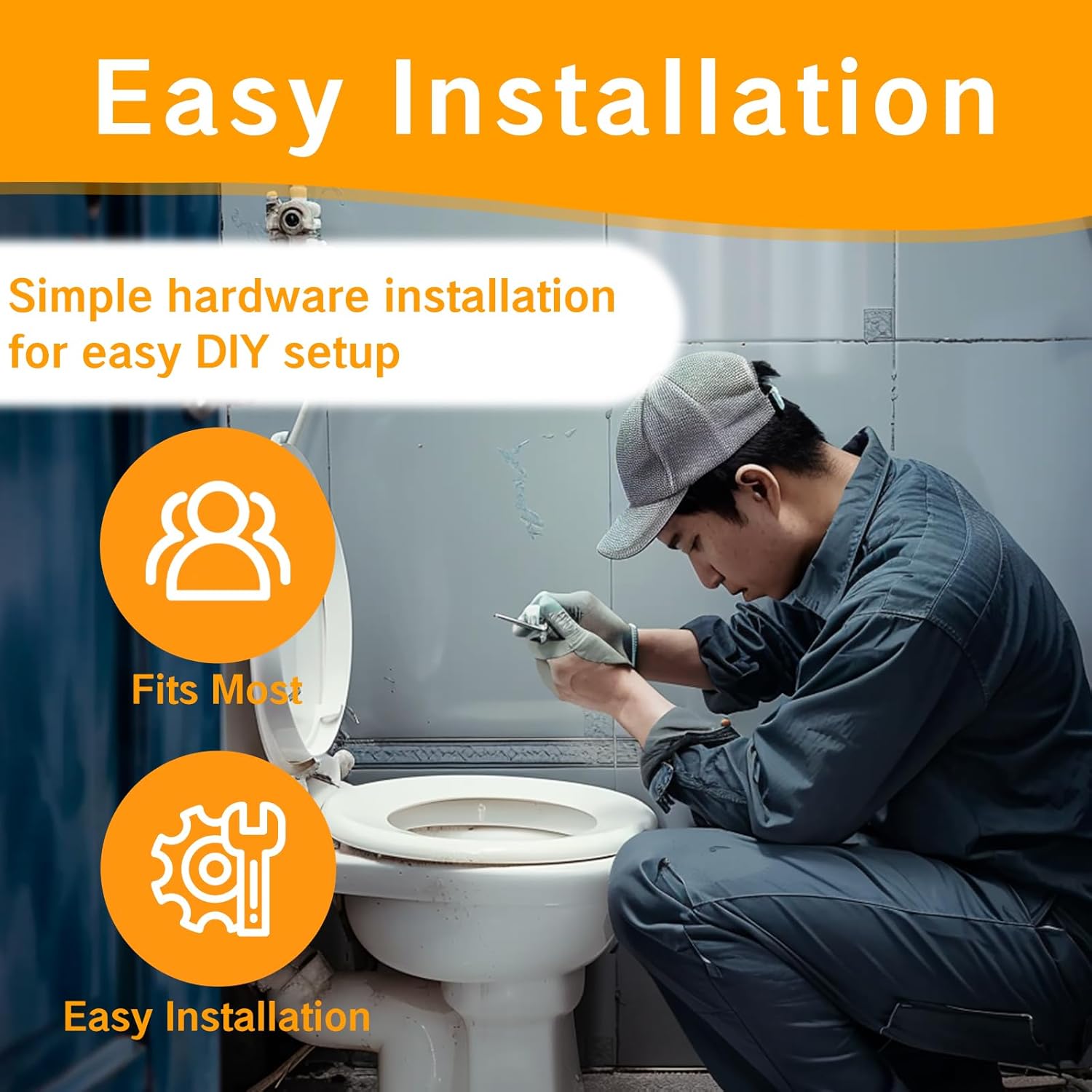 Universal White Toilet Seat Hinge Replacement
