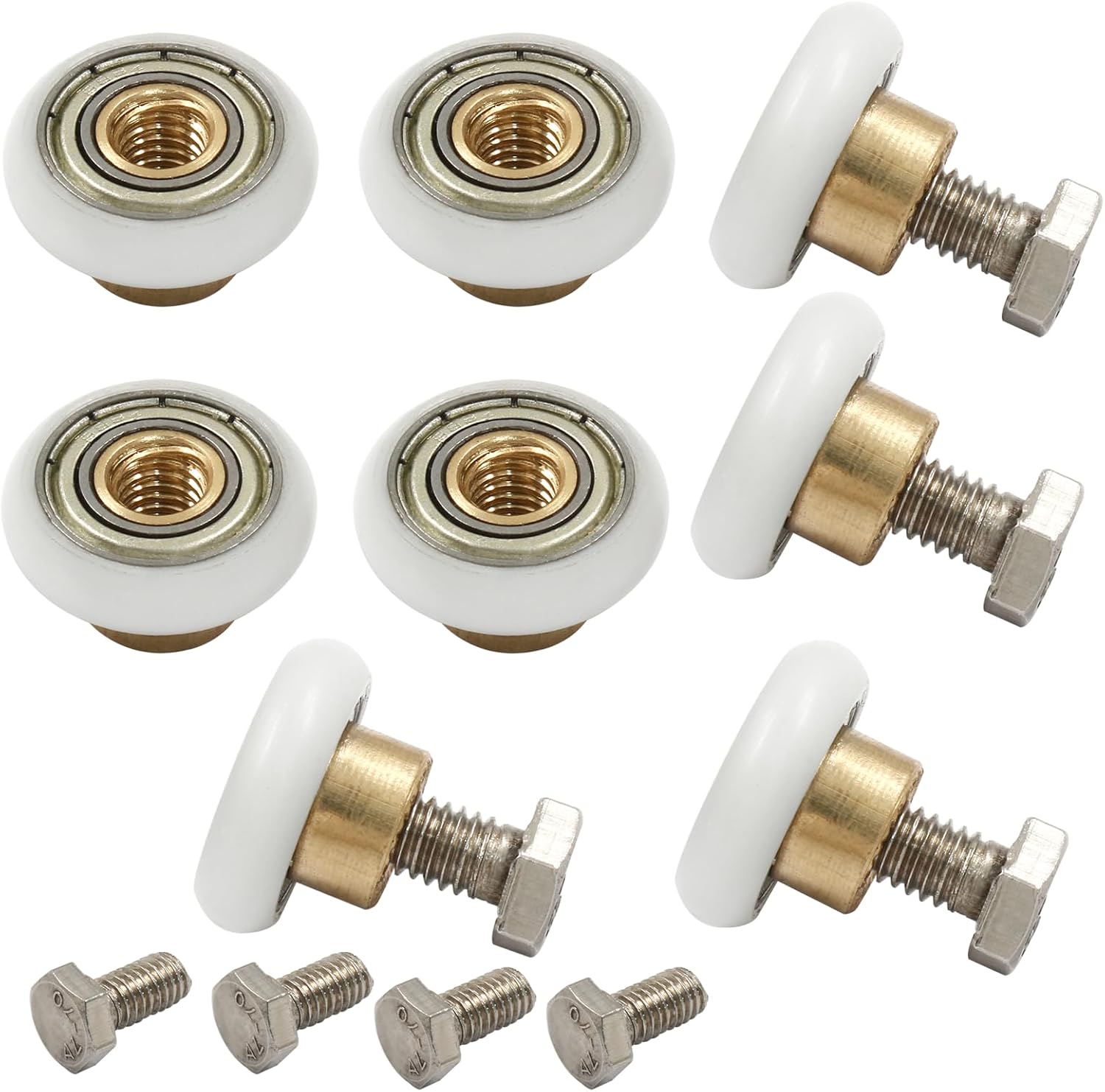 8 Pcs 20mm Shower Door Wheels Rollers Runners with Box