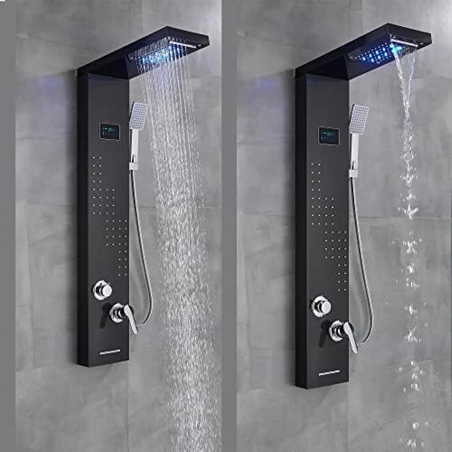 TECKI LED Light Shower Panel With Massager Jets and Body System