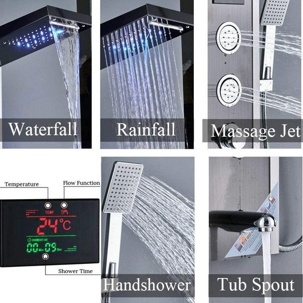 LED Shower Panel Column Tower System with Massage Jets Black Oil Rubbed Bronze