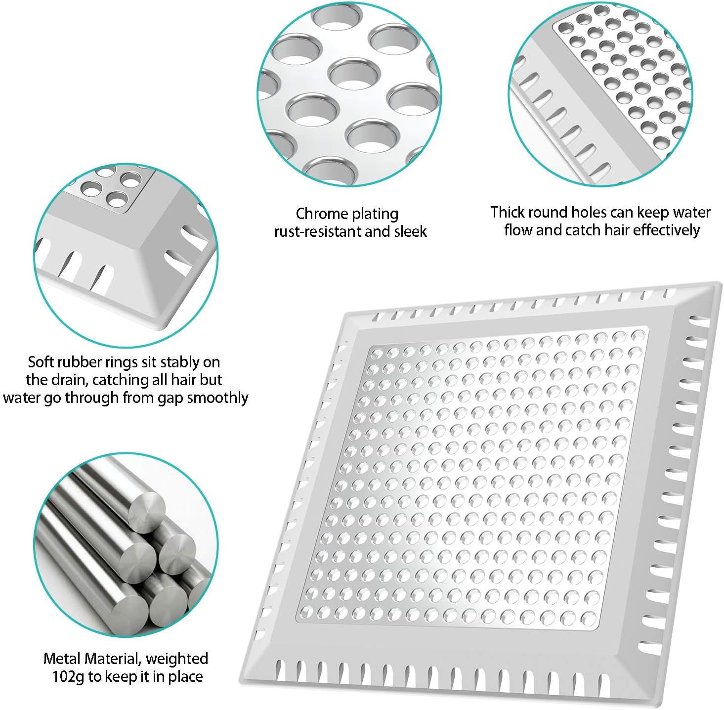 Aojuxix Hair Catcher for Shower Drain Stainless Steel Silicone