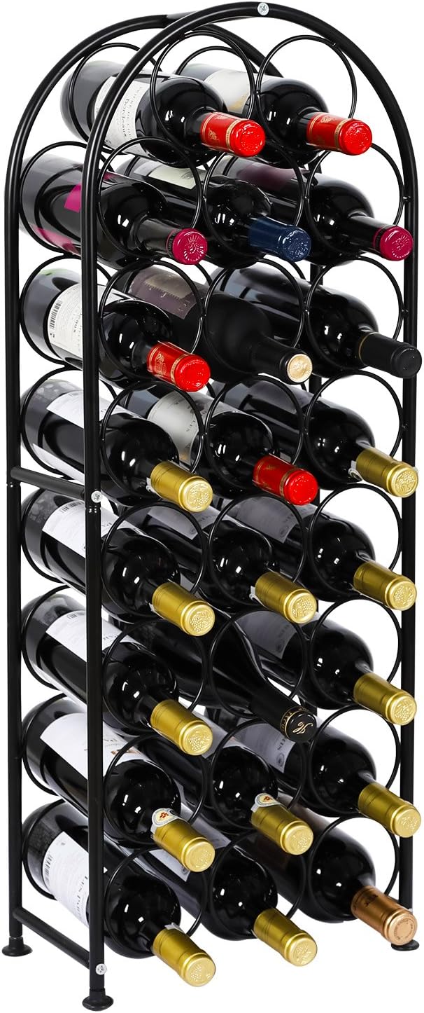 PAG 23 Bottles Freestanding Metal Wine Rack Black