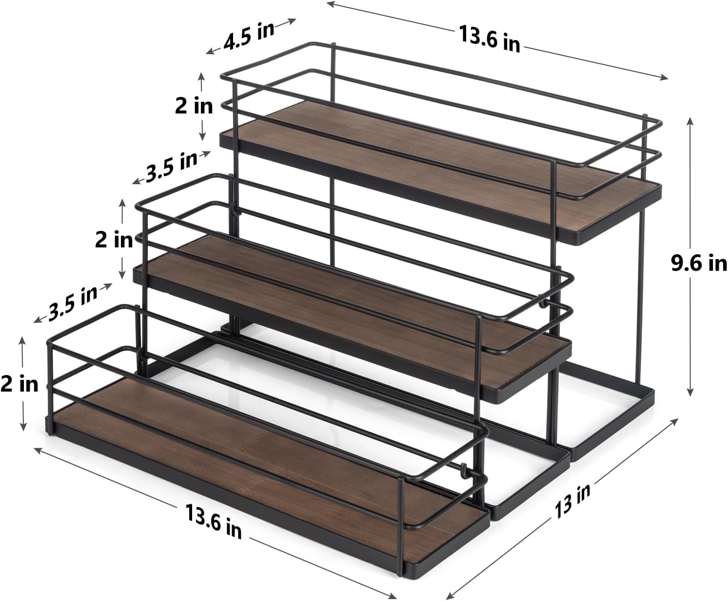 12 Bottle Coffee Syrup Organizer 3 Tier Freestanding Rack