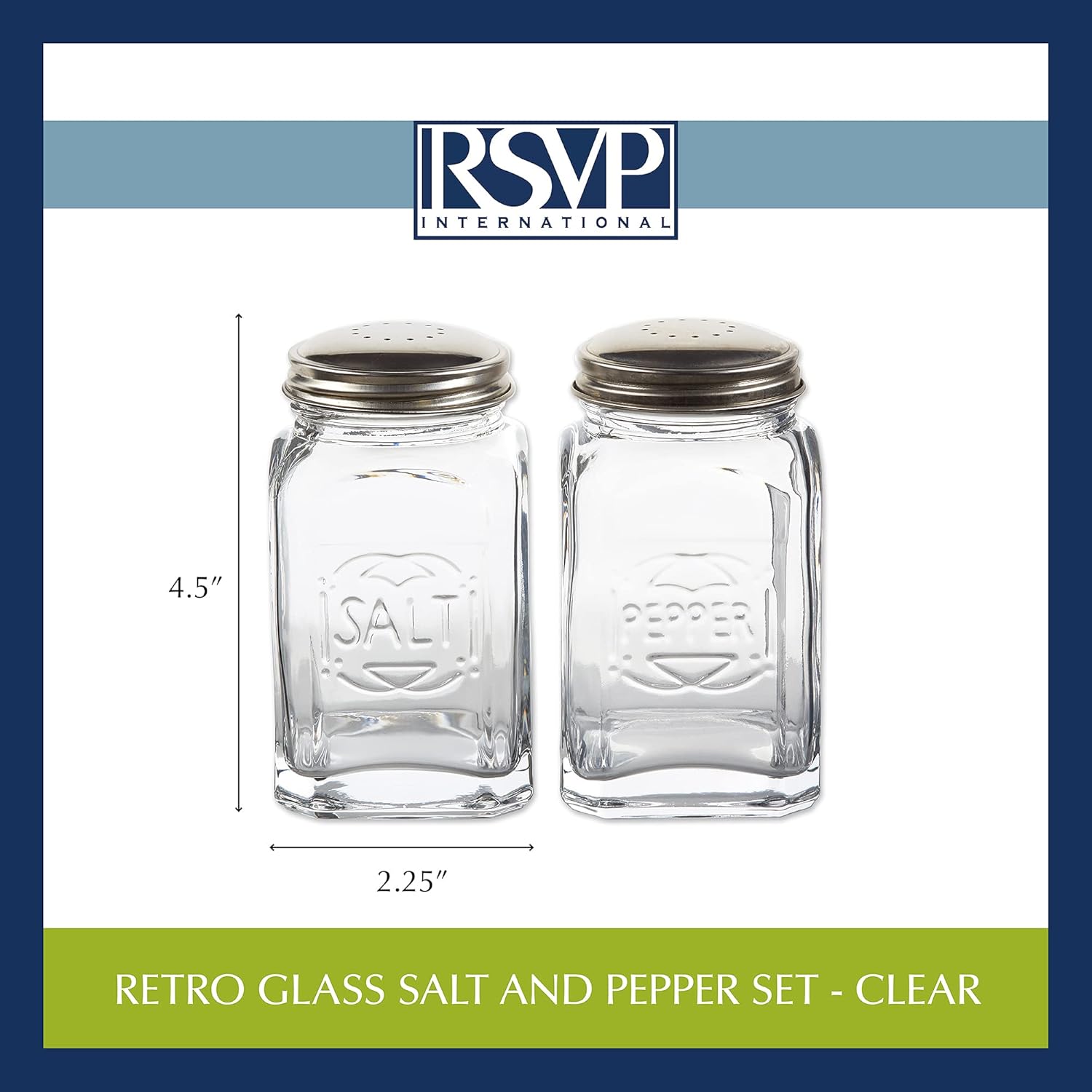 RSVP International Jumbo Retro Salt Pepper Shaker Set
