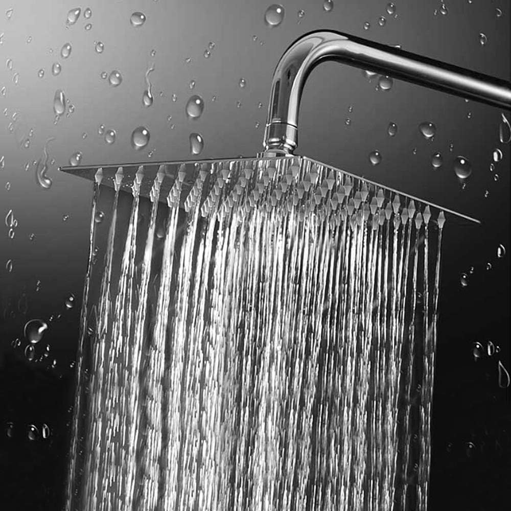 NearMoon 8 Inch Square Rain Shower Head - Chrome Finish High Pressure Easy Install