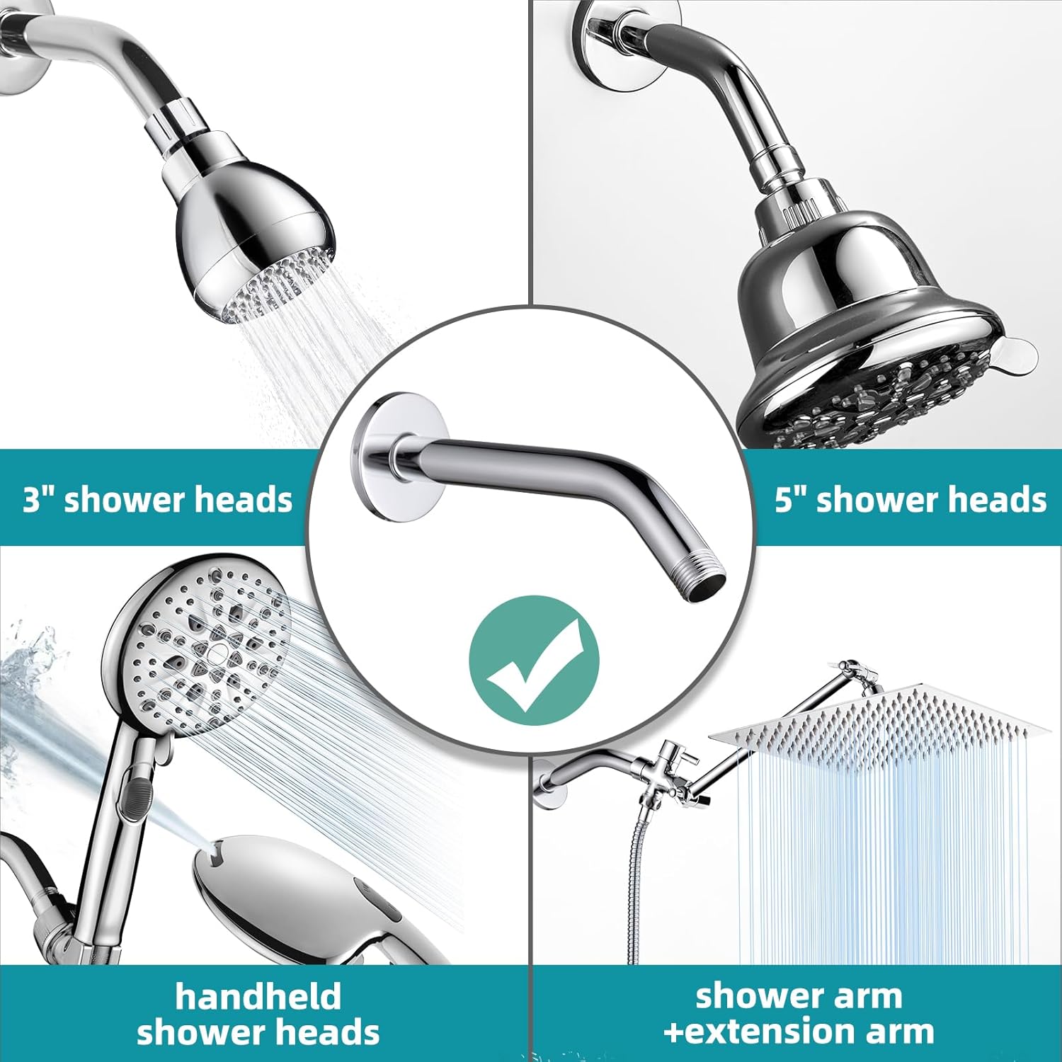 Cobbe 6-Inch Stainless Steel Shower Arm with Flange