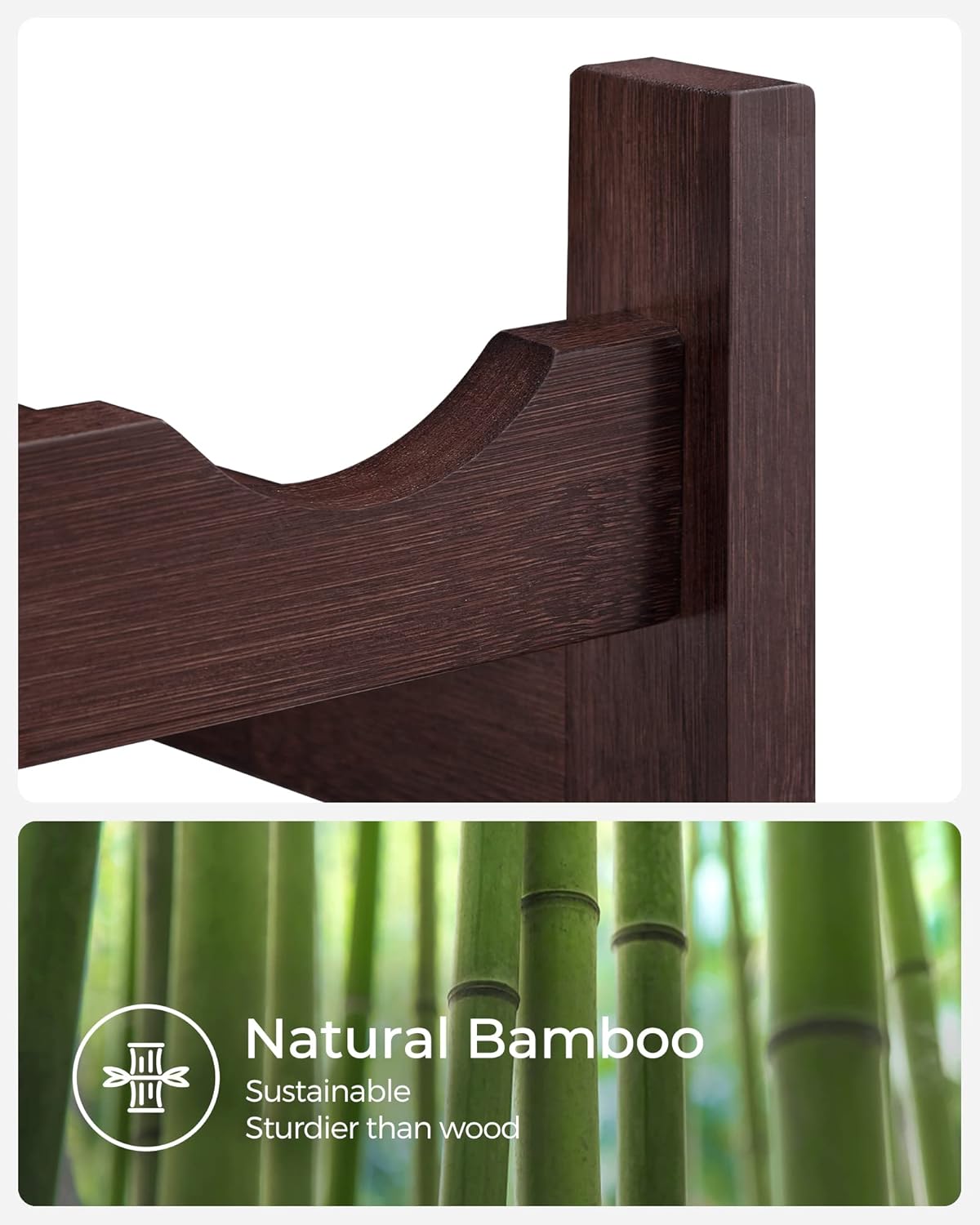 SONGMICS 30-Bottle Freestanding Bamboo Wine Rack 1