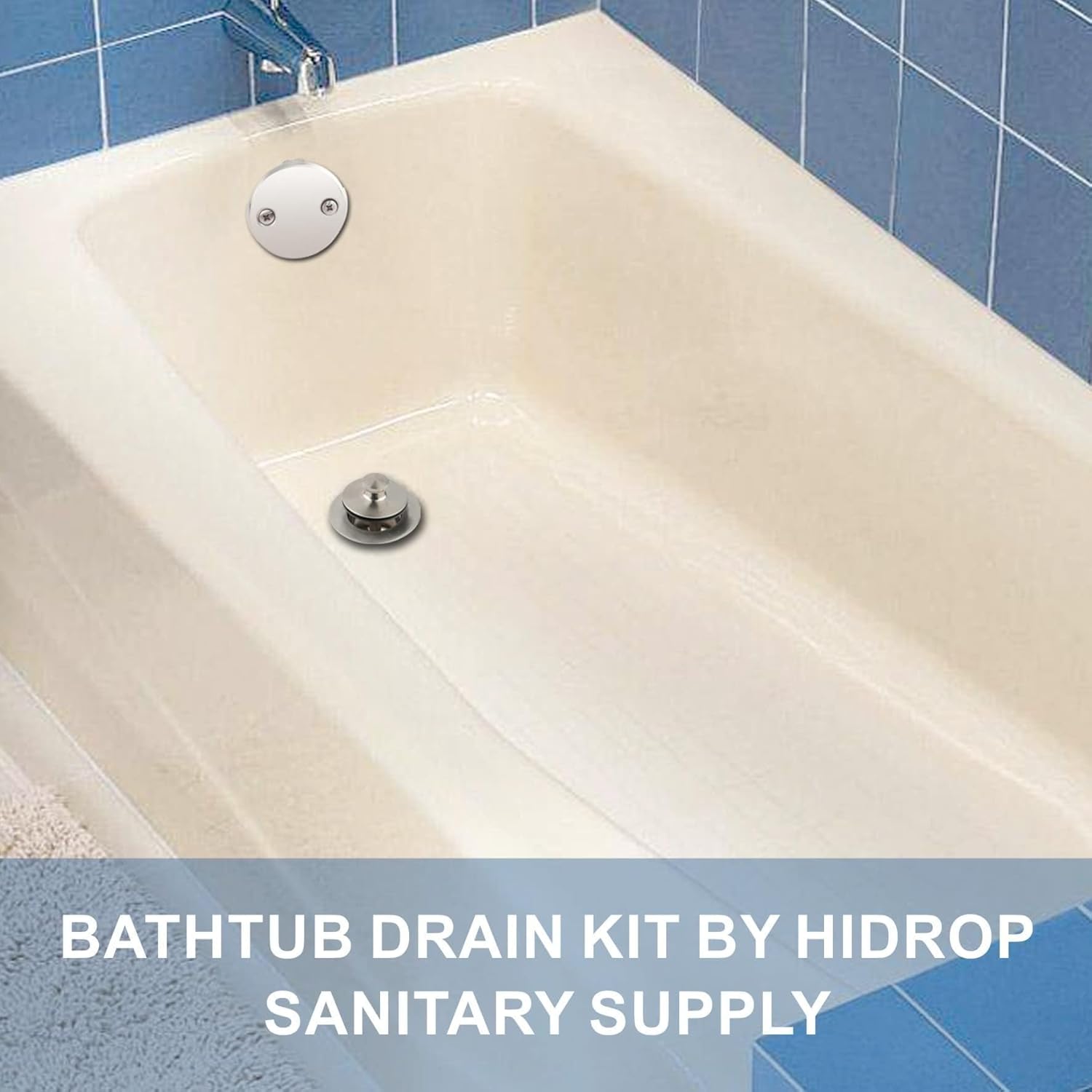 HIDROP Brushed Nickel Tub Drain Trim Set with Overflow Conversion Kit