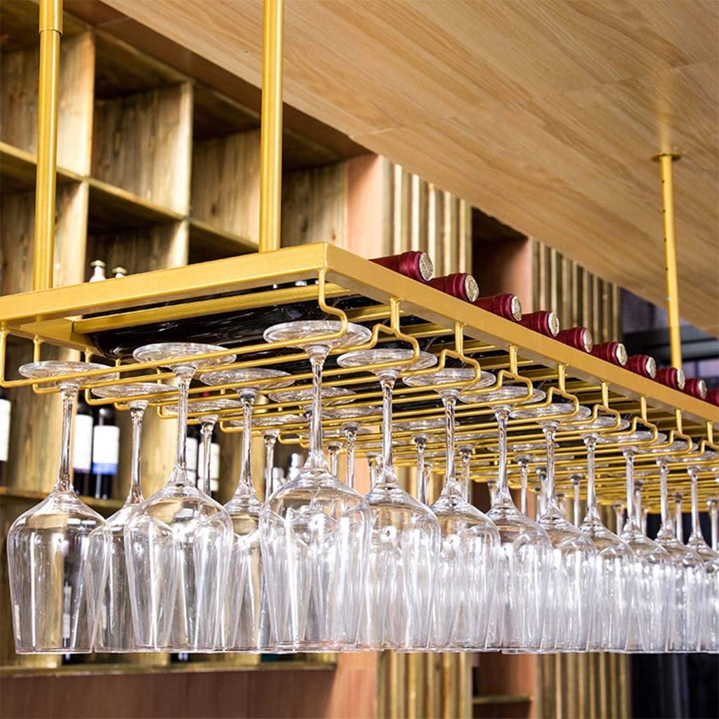 Adjustable Wall-Mounted Wine Glass Holder with 2 Layers