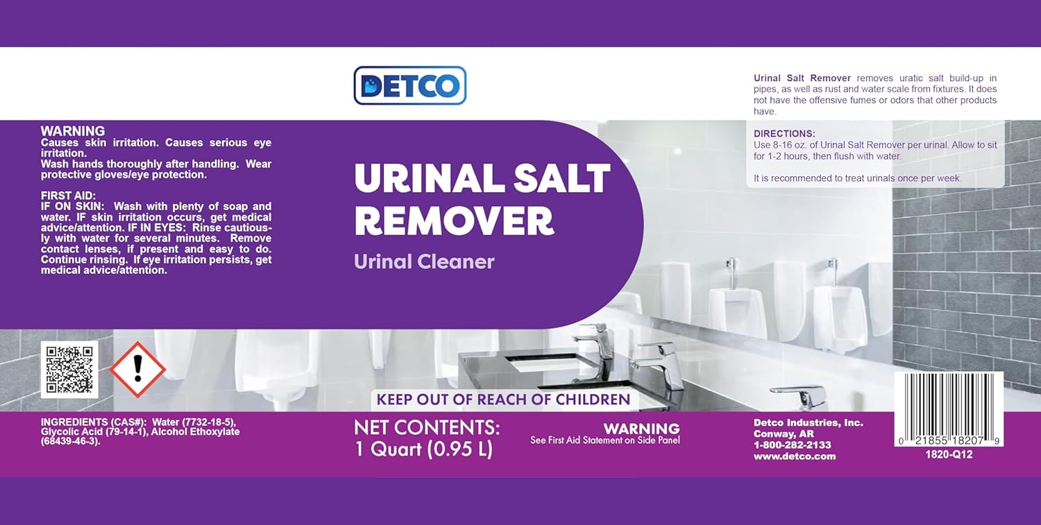 Detco Urinal Salt Remover Concentrate - 1 Quart