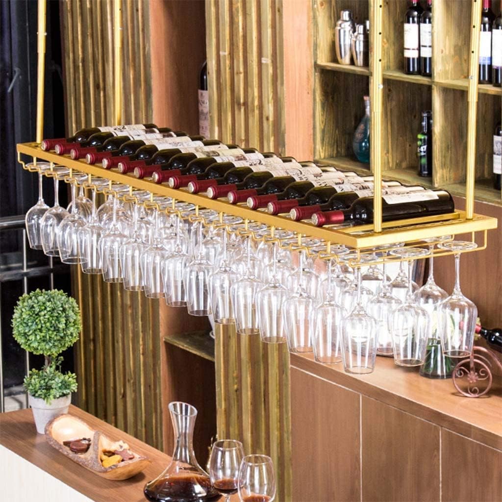 Adjustable Wall-Mounted Wine Glass Holder with 2 Layers