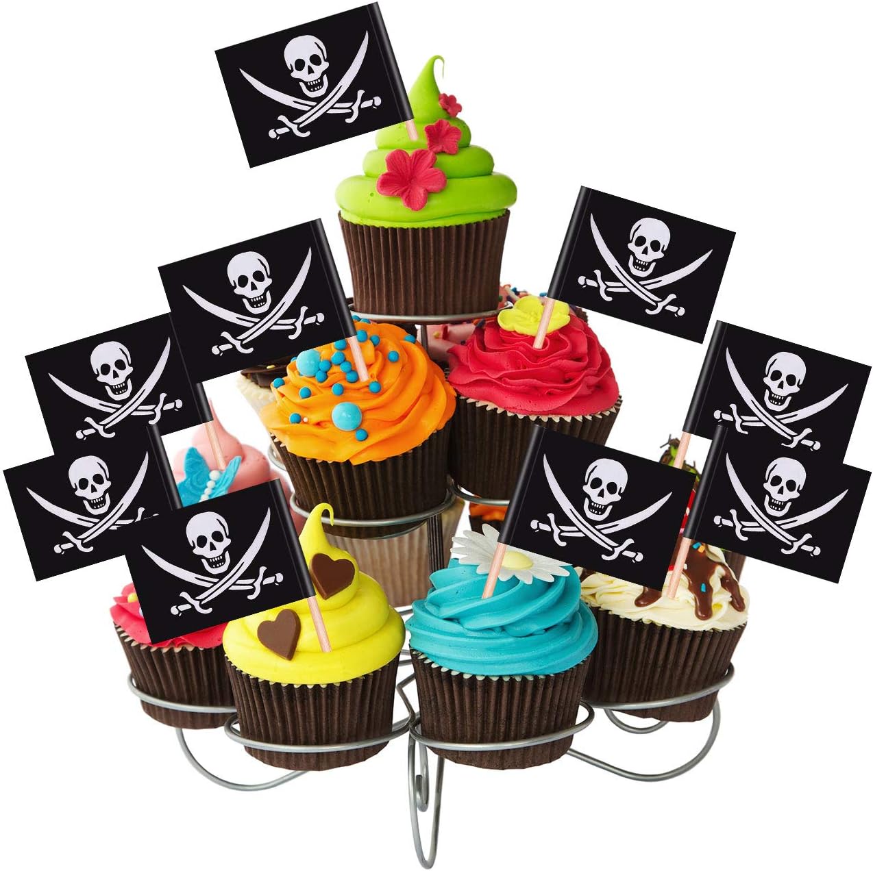 Blulu Pirate Cocktail Toothpick Flags 100 Pieces