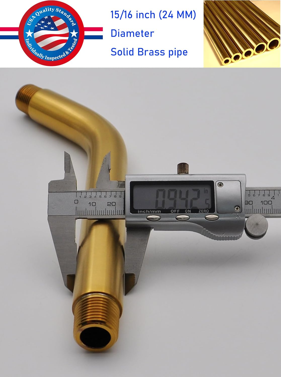 Aquaiaw 6 Inch Solid Brass Shower Arm with Escutcheon
