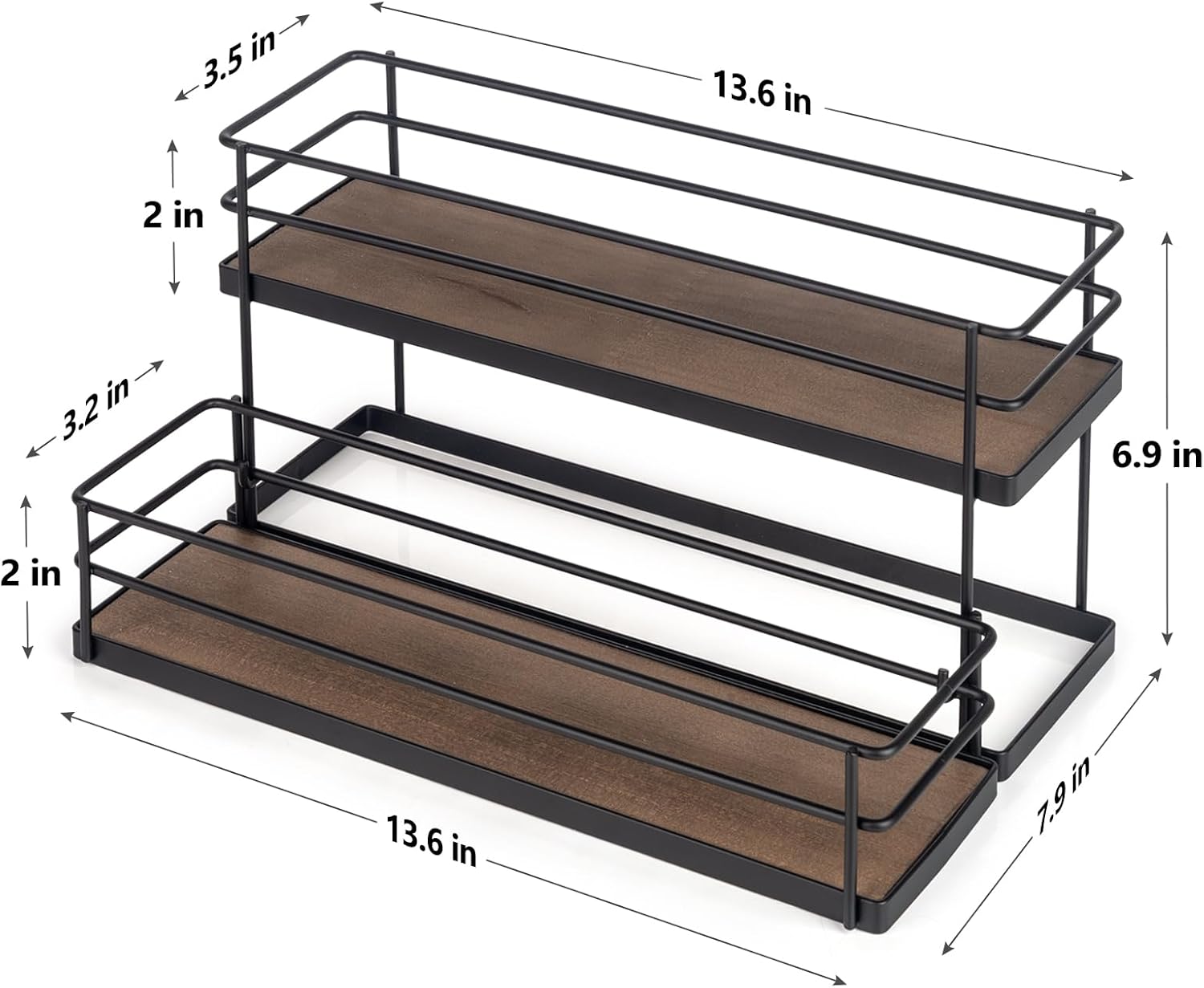 Kimilus 8 Bottle Coffee Syrup Organizer 2 Tier Stand