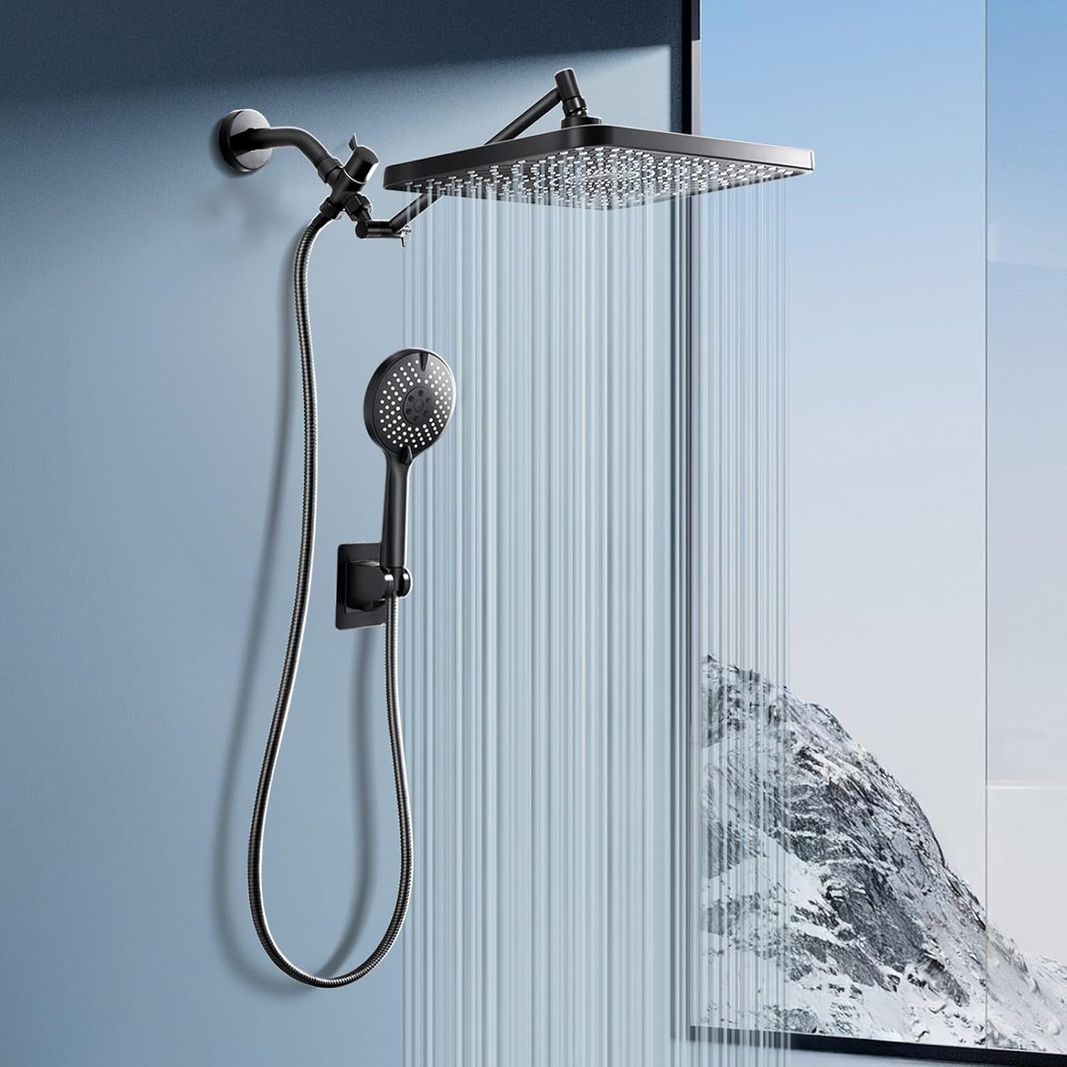 Jafeton 122 Rain Shower Head with Handheld Combo 1