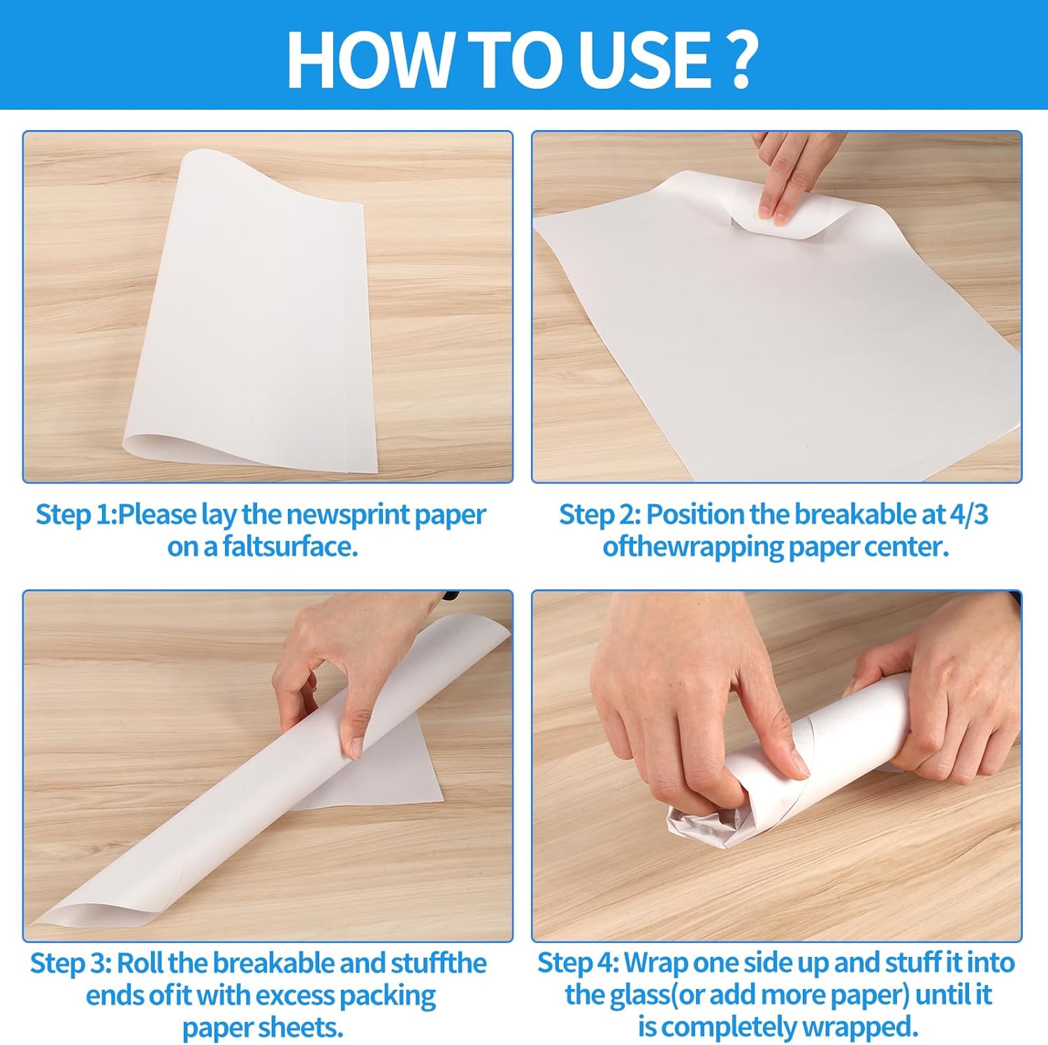 AXELIP 14x11 Newsprint Packing Paper 80 Sheets