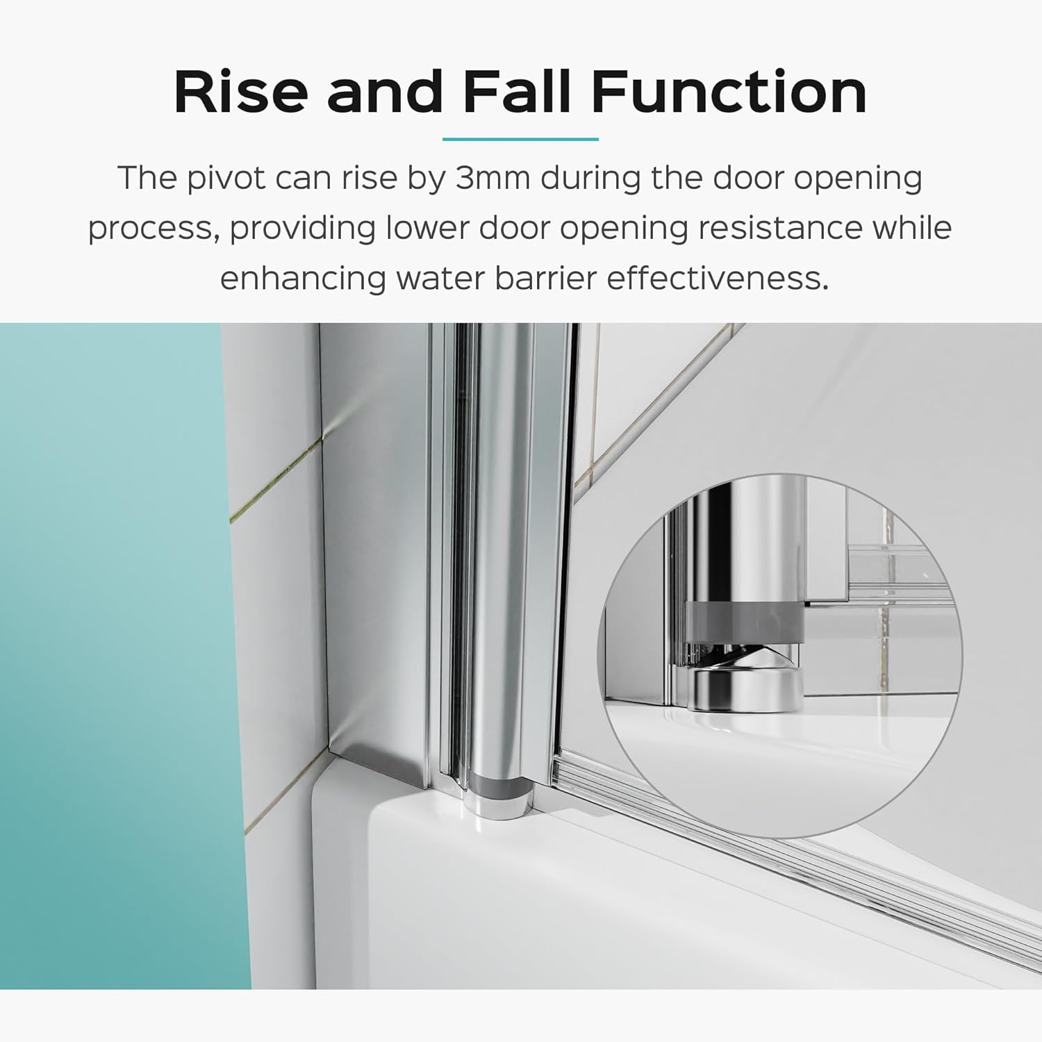 34 x 58 Frameless Pivot Bathtub Door with Brushed Gold Finish