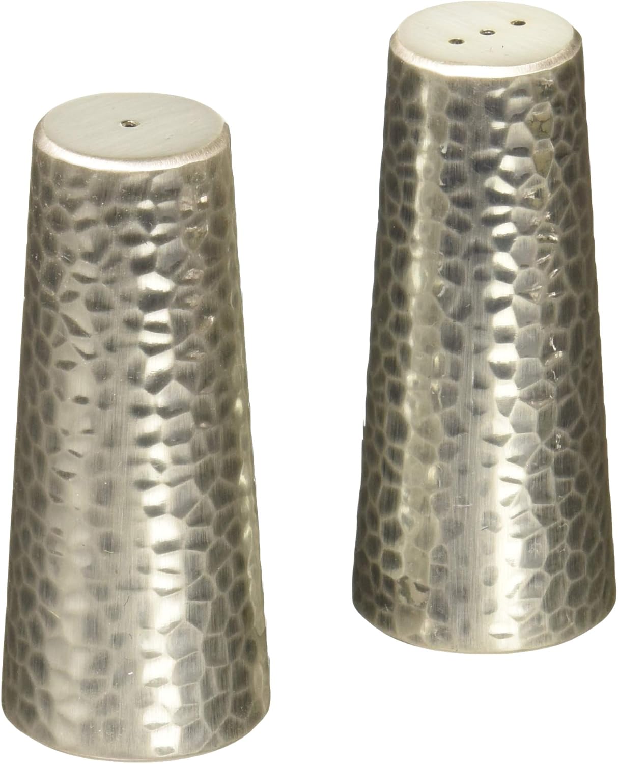 Matte Silver Two Tone Salt Pepper Mills Set