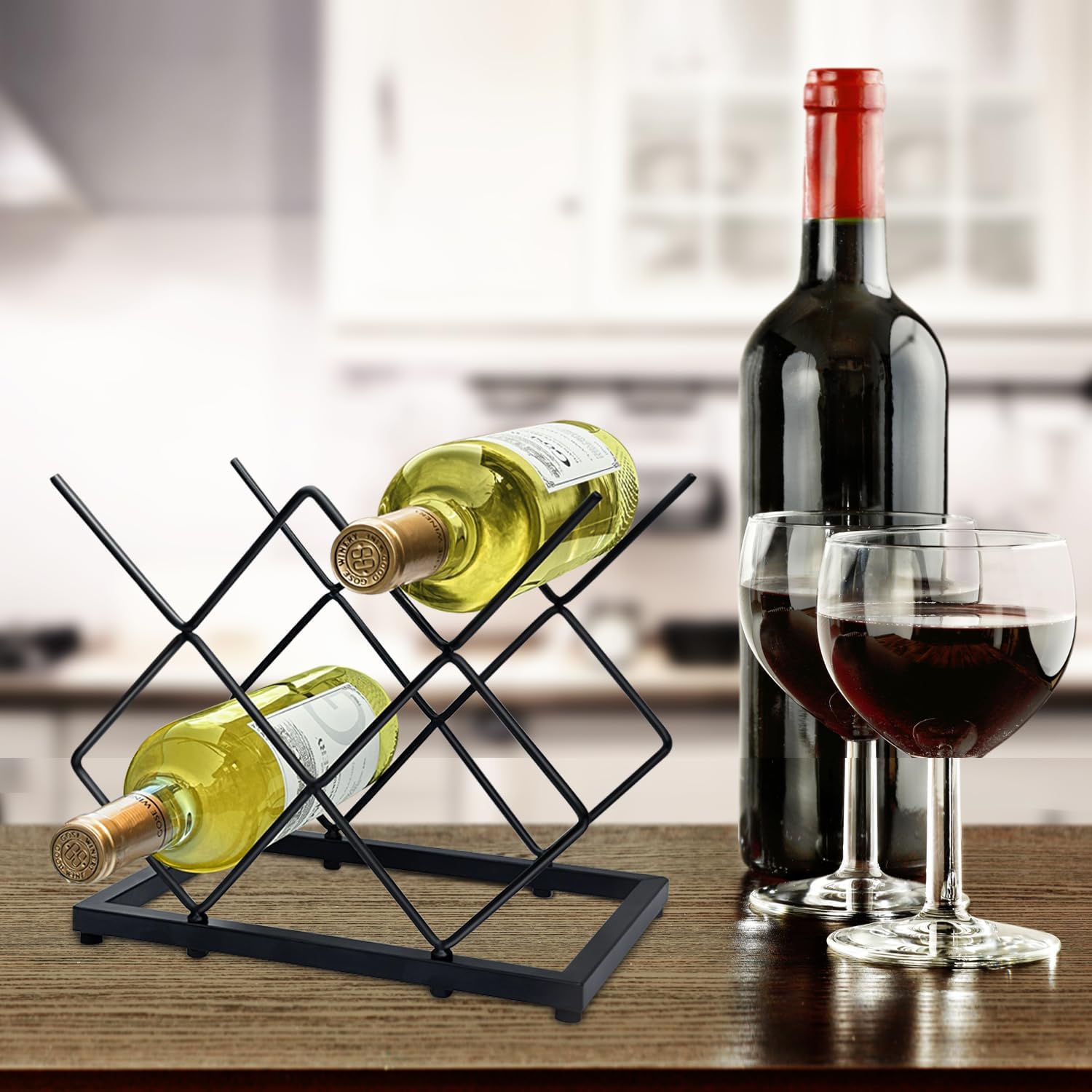 MCSAPIL Tabletop Wine Rack 5 Bottle Capacity