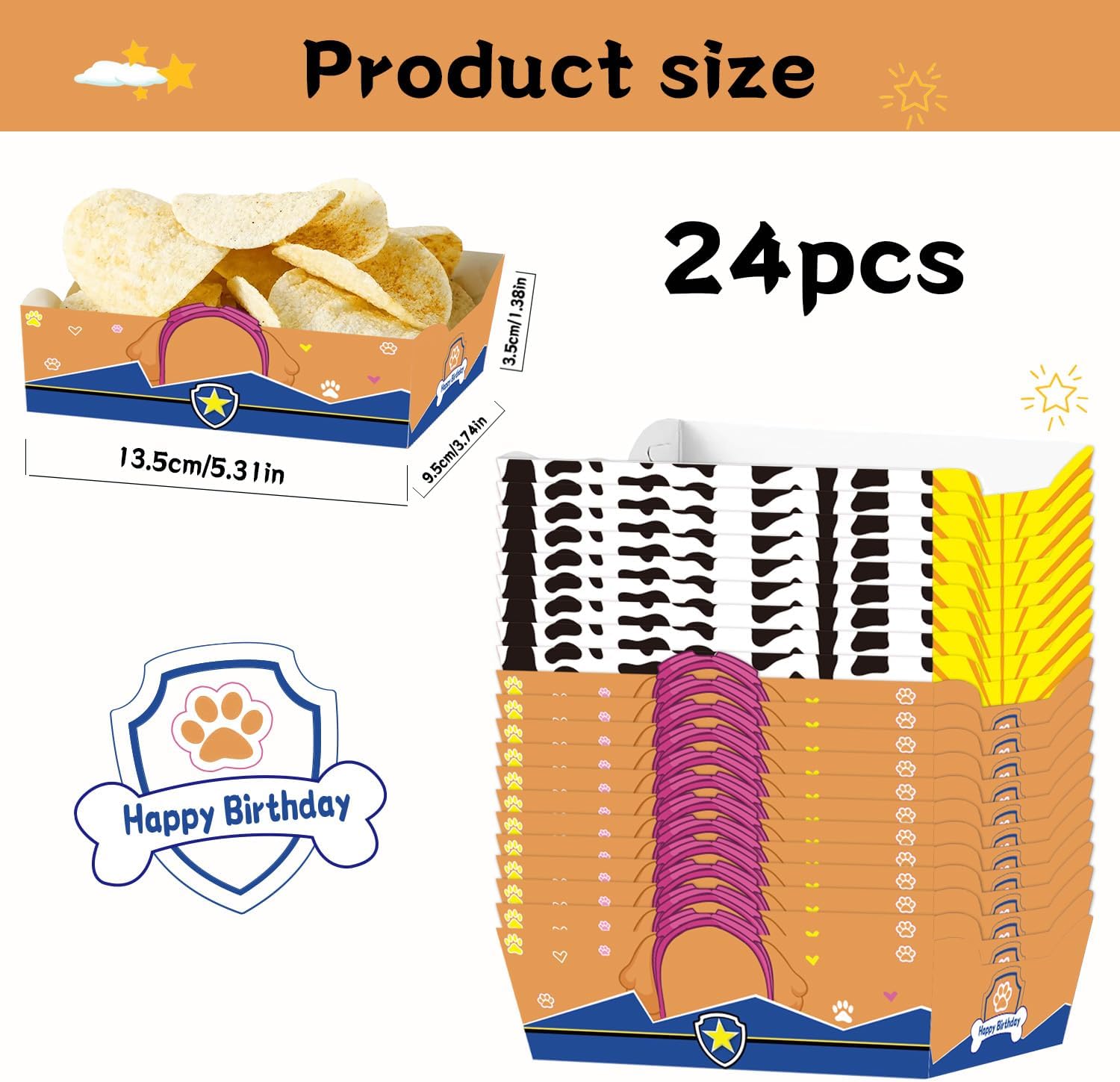WEGYMER Cartoon Dog Serving Trays 24pcs