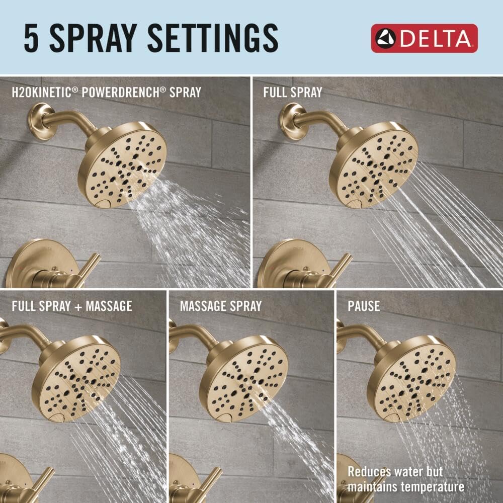 Delta Faucet Nicoli 14 Series Trim Kit with 5-Spray H2Okinetic Head