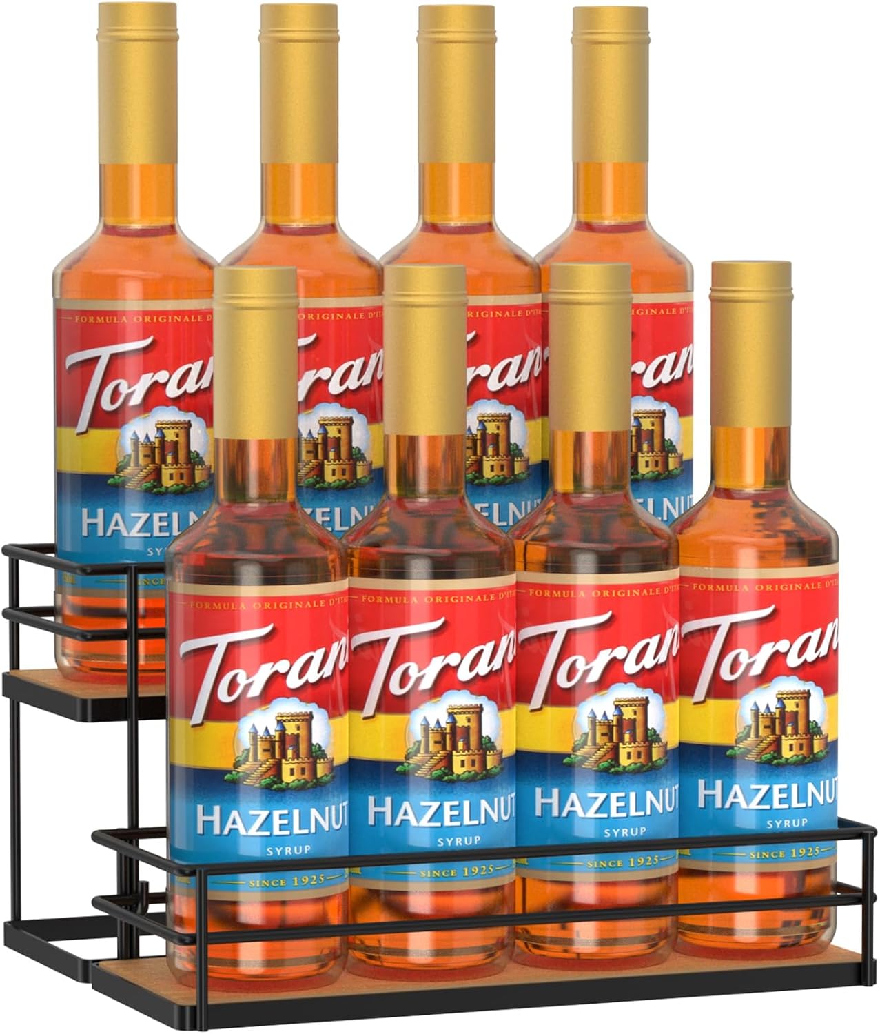 THYGIFTREE 2-Tier Syrup Holder Stand 8 Bottle Storage Rack