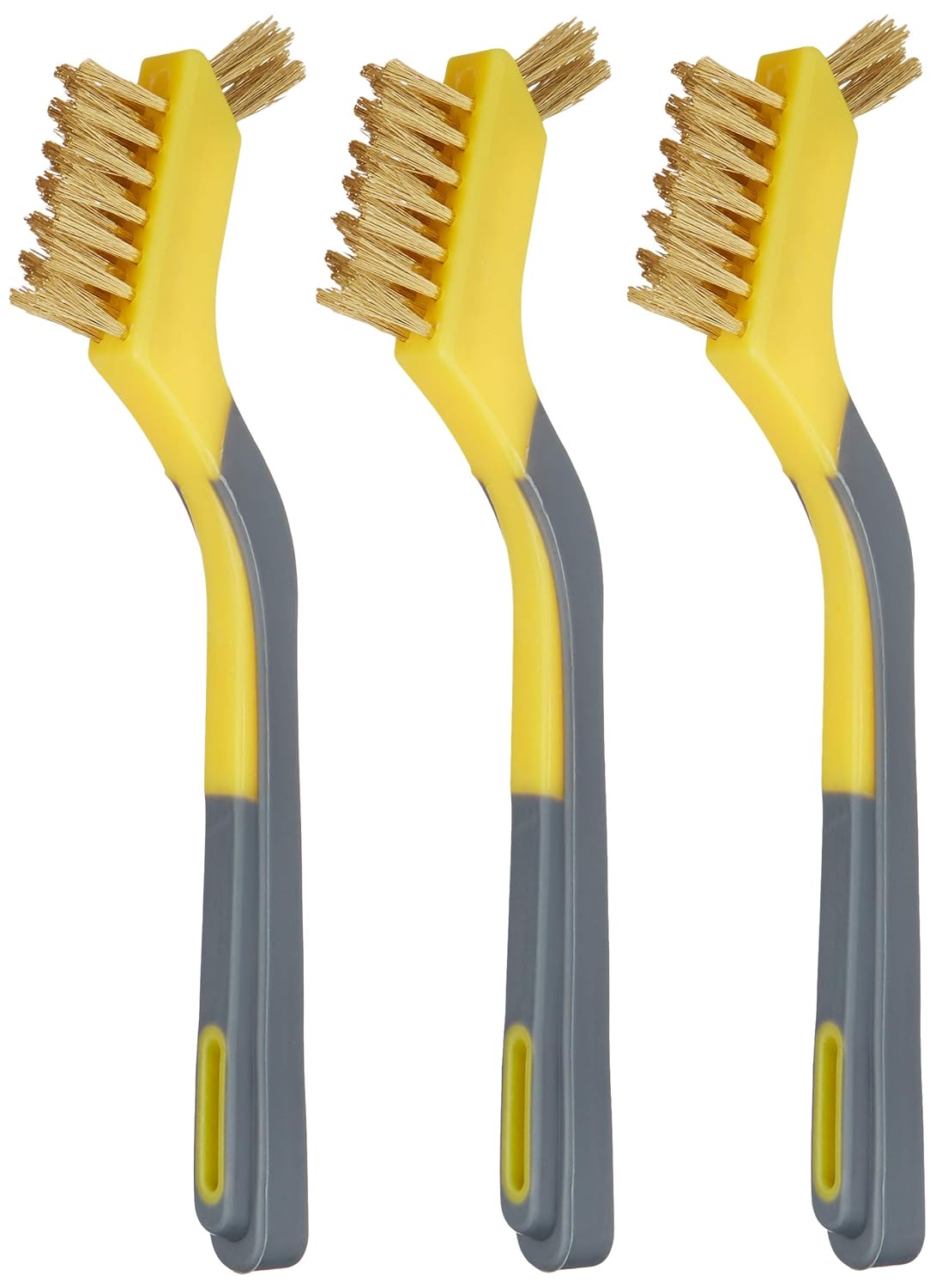 Amazon Basics Brass Mini Brushes 3-Pack 12 Inch YellowGrey 1