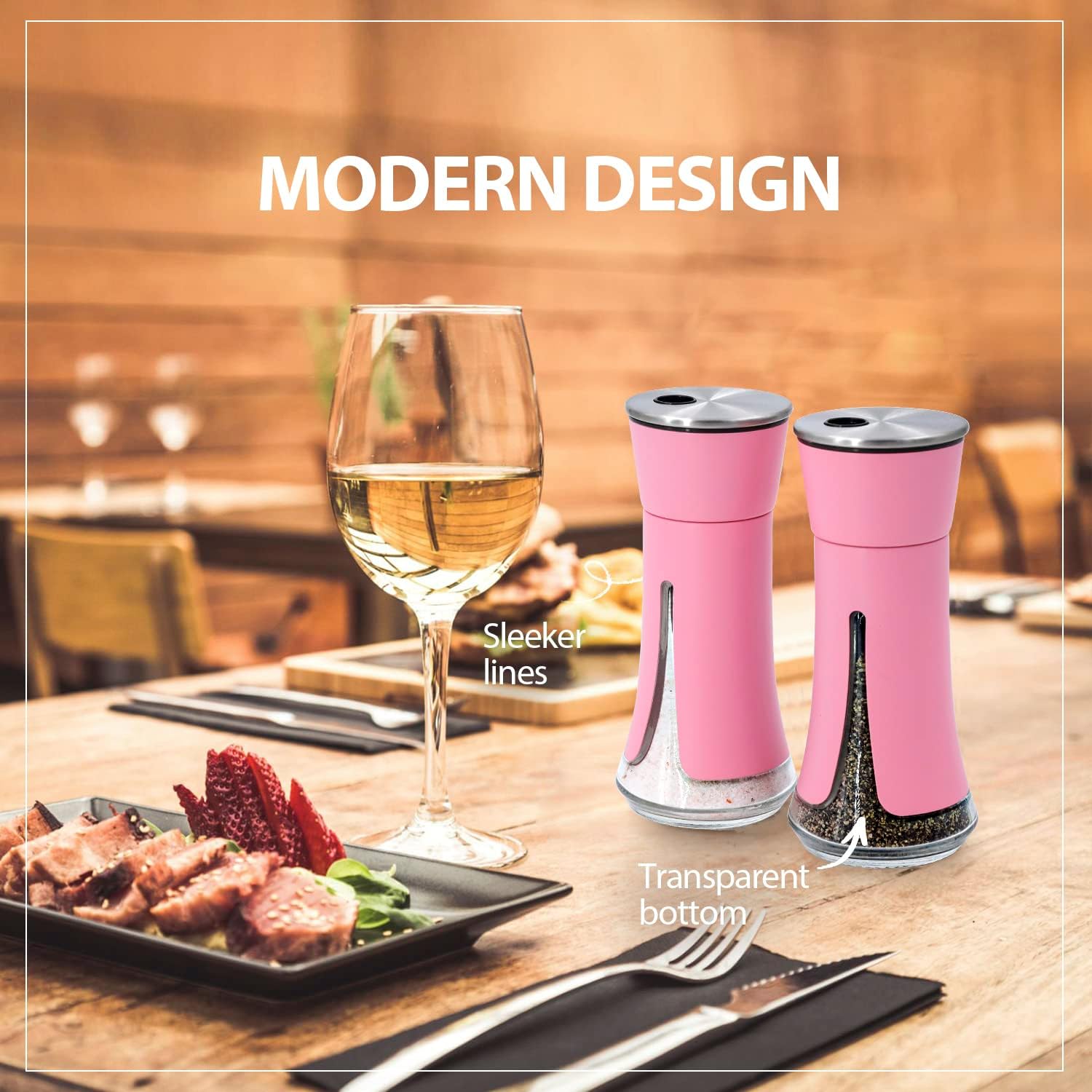 Pink Salt and Pepper Shakers Set by Aelga