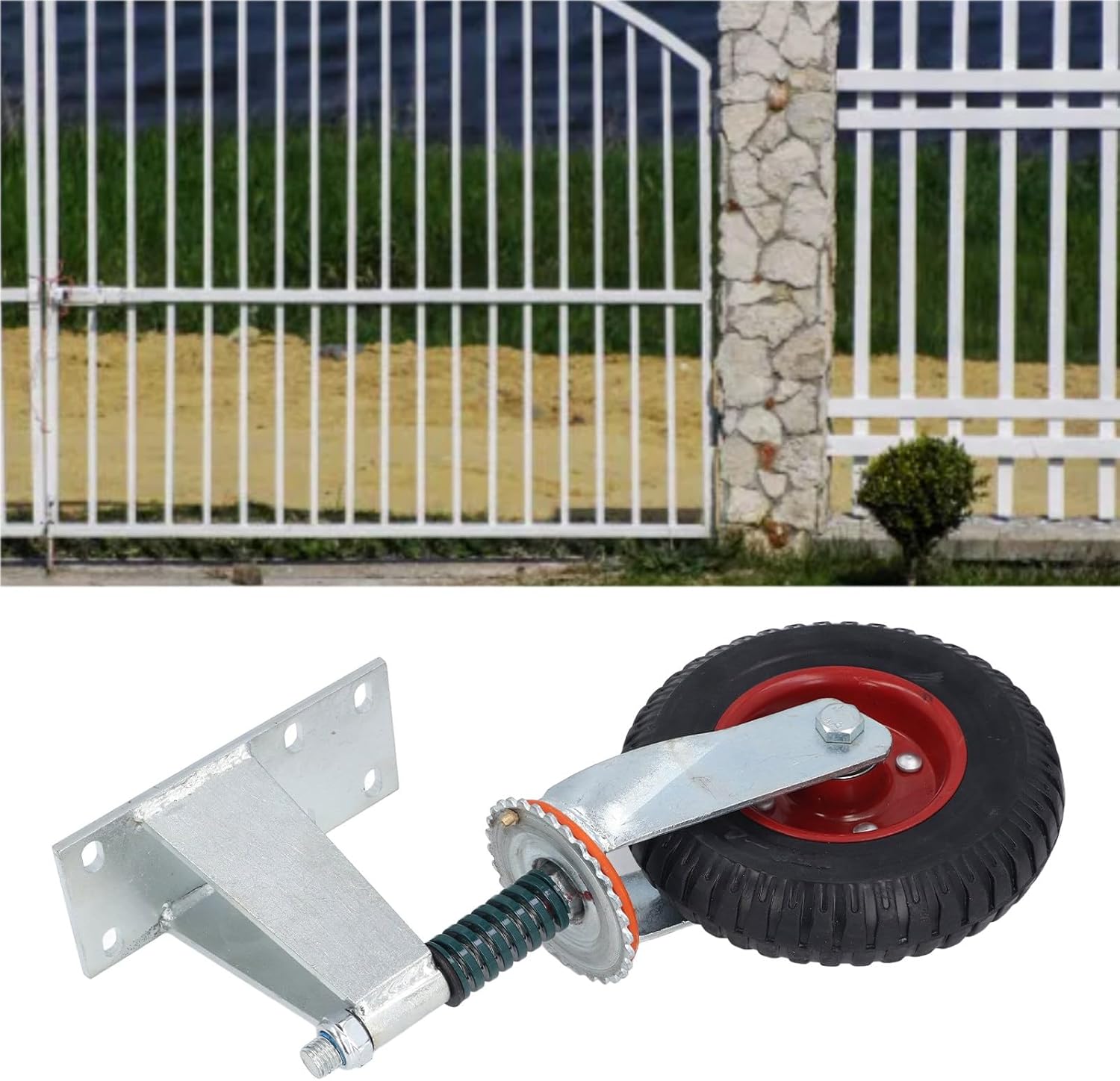 Fabater 8 Inch Heavy Duty Gate Caster Wheels with Hardware Red