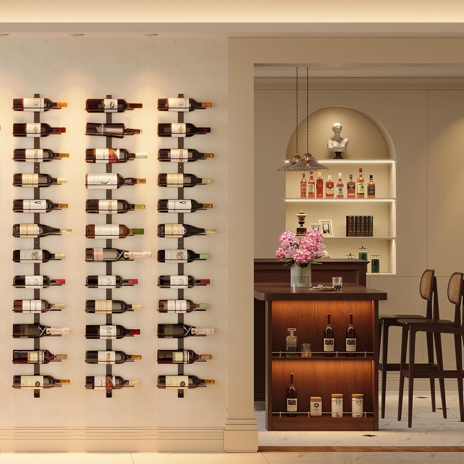 X-cosrack 12-Bottle Wall Wine Rack with Detachable Design