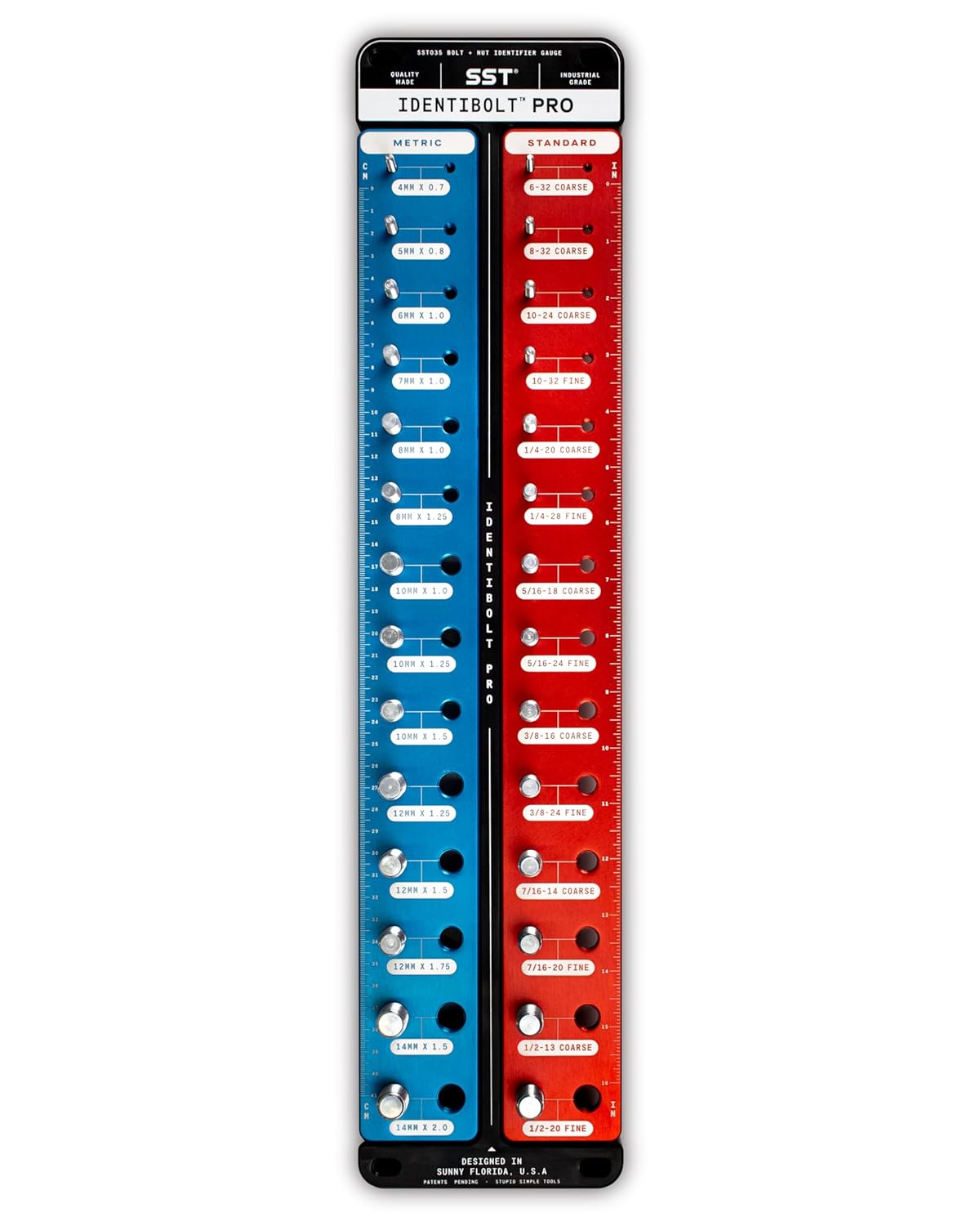 Identibolt PRO Thread Checker - 28 Sizes Metric Imperial Magnetic Mount