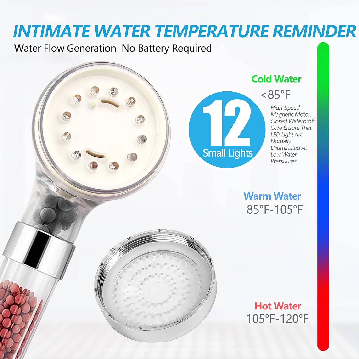 FASTRAS LED Shower Head with Handheld and Hose