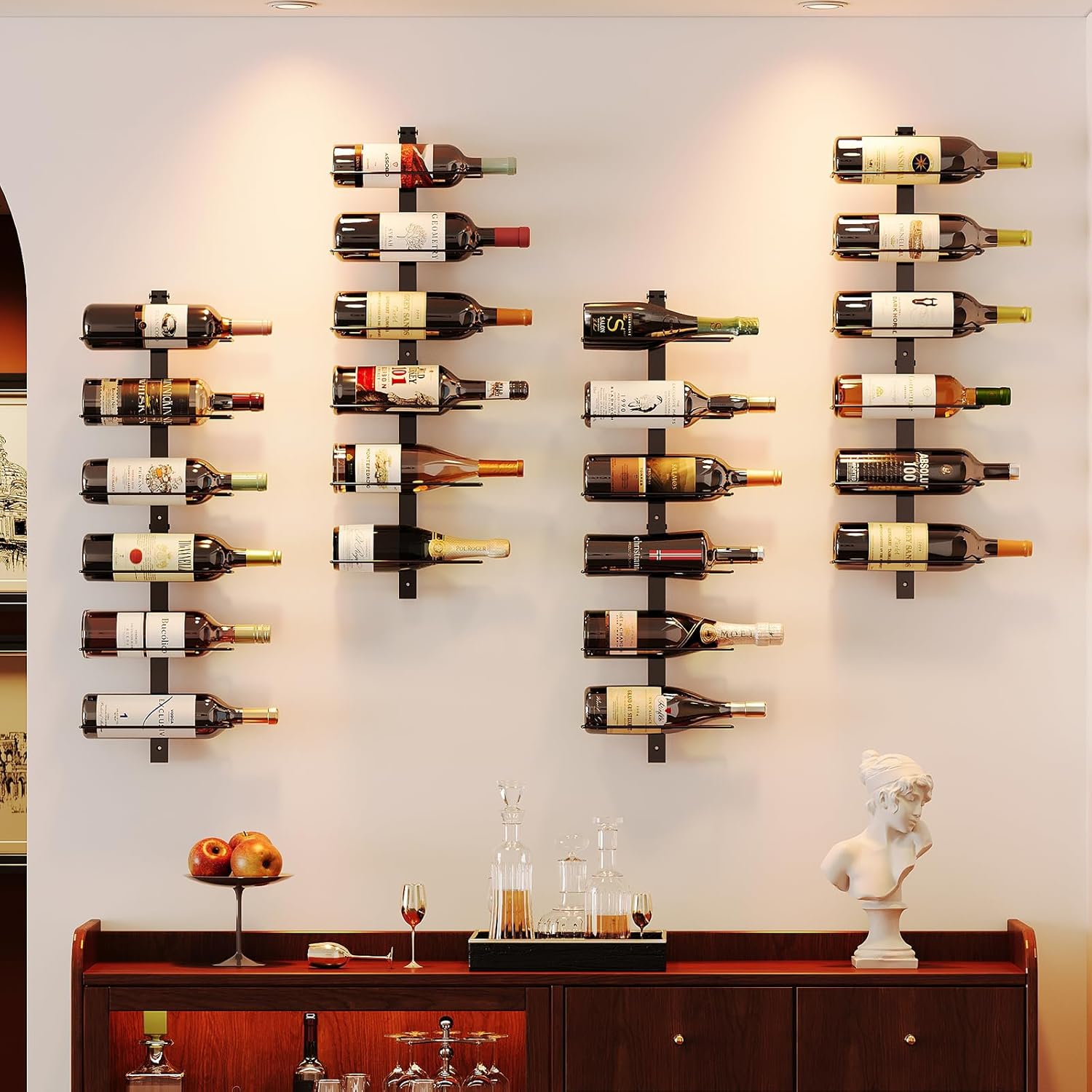 X-cosrack 12 Bottle Wall-Mounted Wine Rack Detachable Storage Organizer