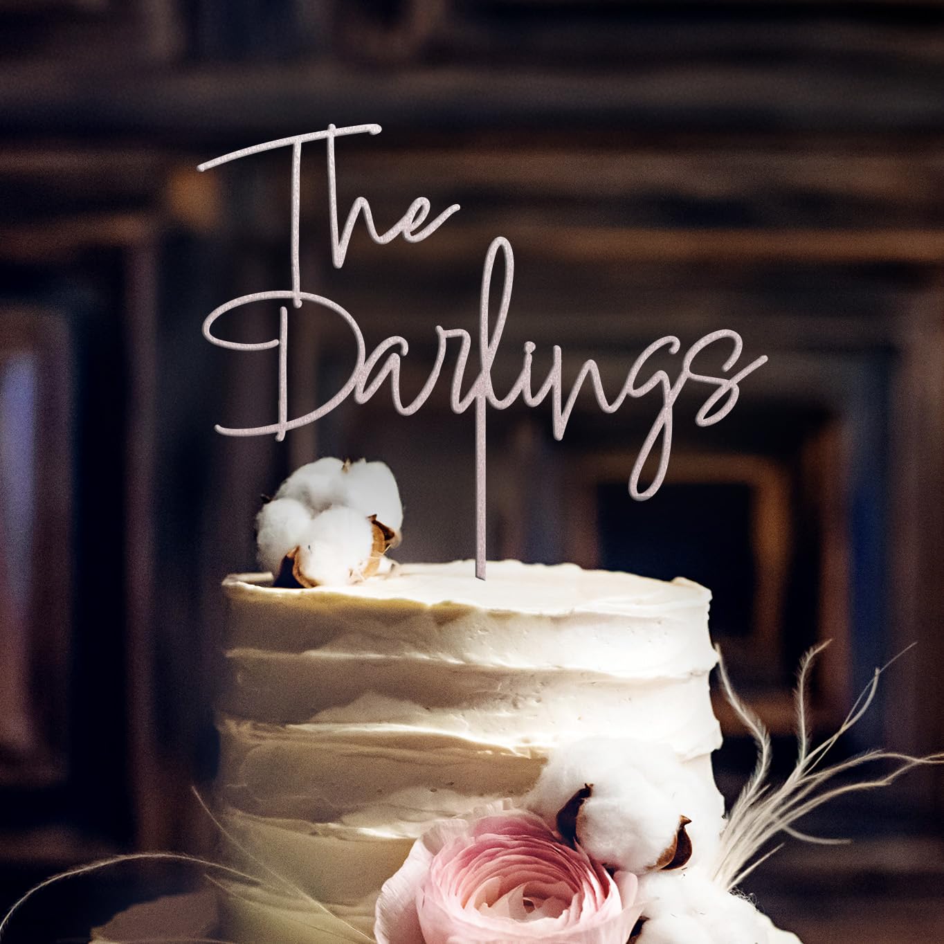 Handmade Wedding Cake Topper Custom Rustic Design