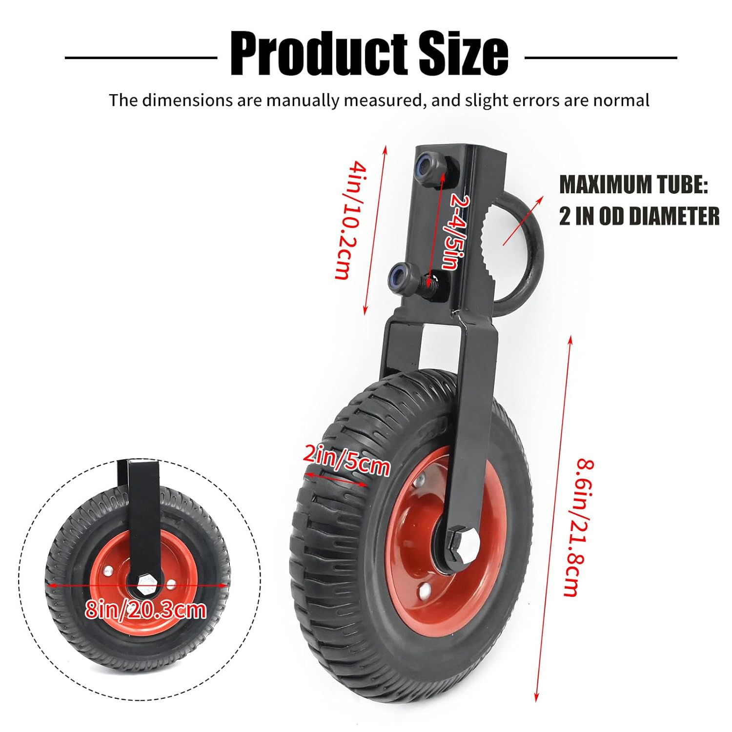 2Pcs 8 Heavy Duty Gate Wheel with 400lb Capacity