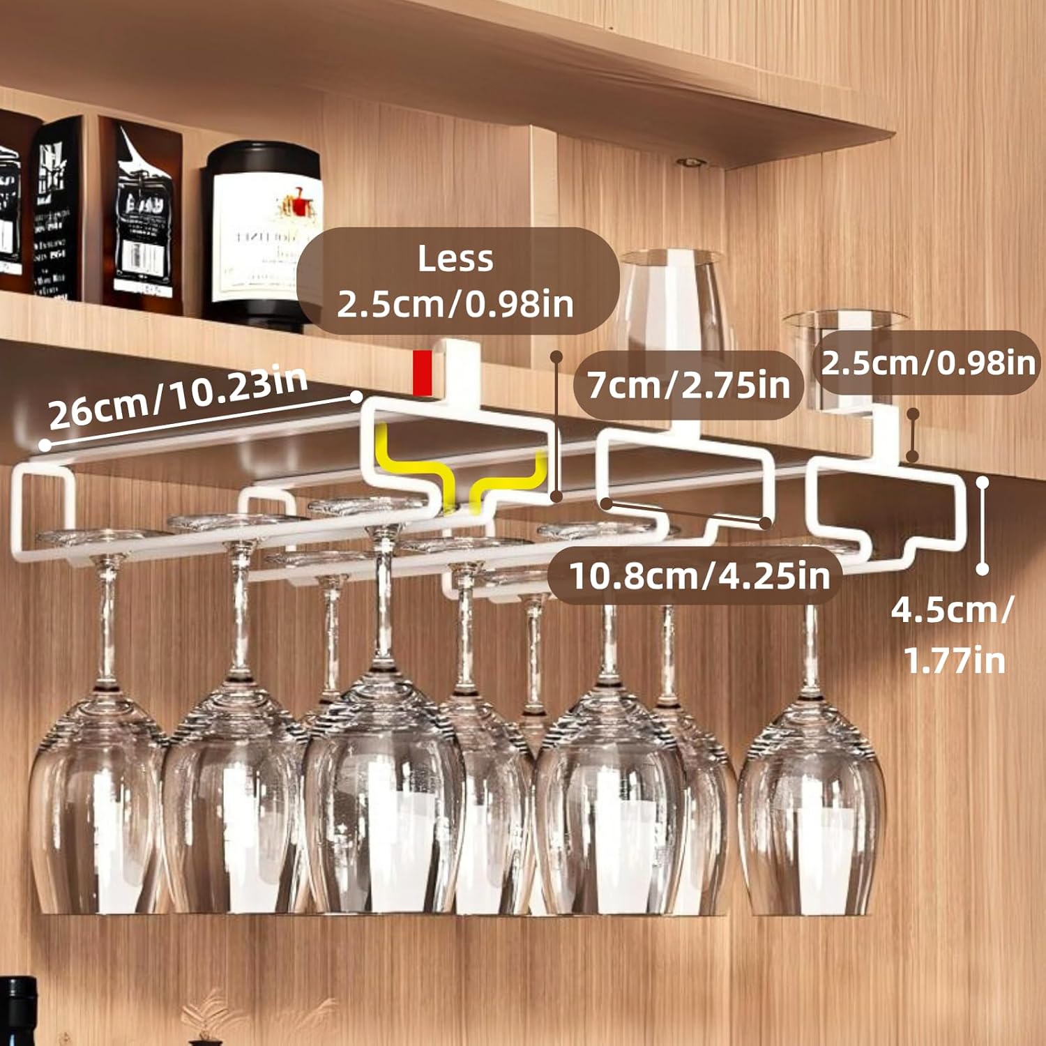 LINFIDITE 2 Pack Wine Glass Holder Stemware Rack