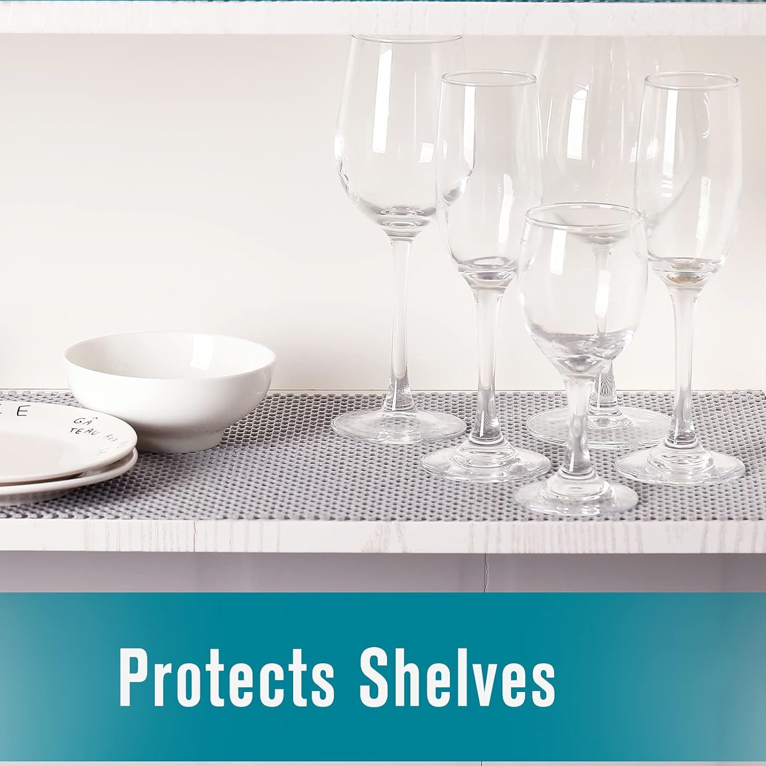 Iwtmm Shelf Liner 177 x 20 Non-Adhesive Non-Slip Durable White