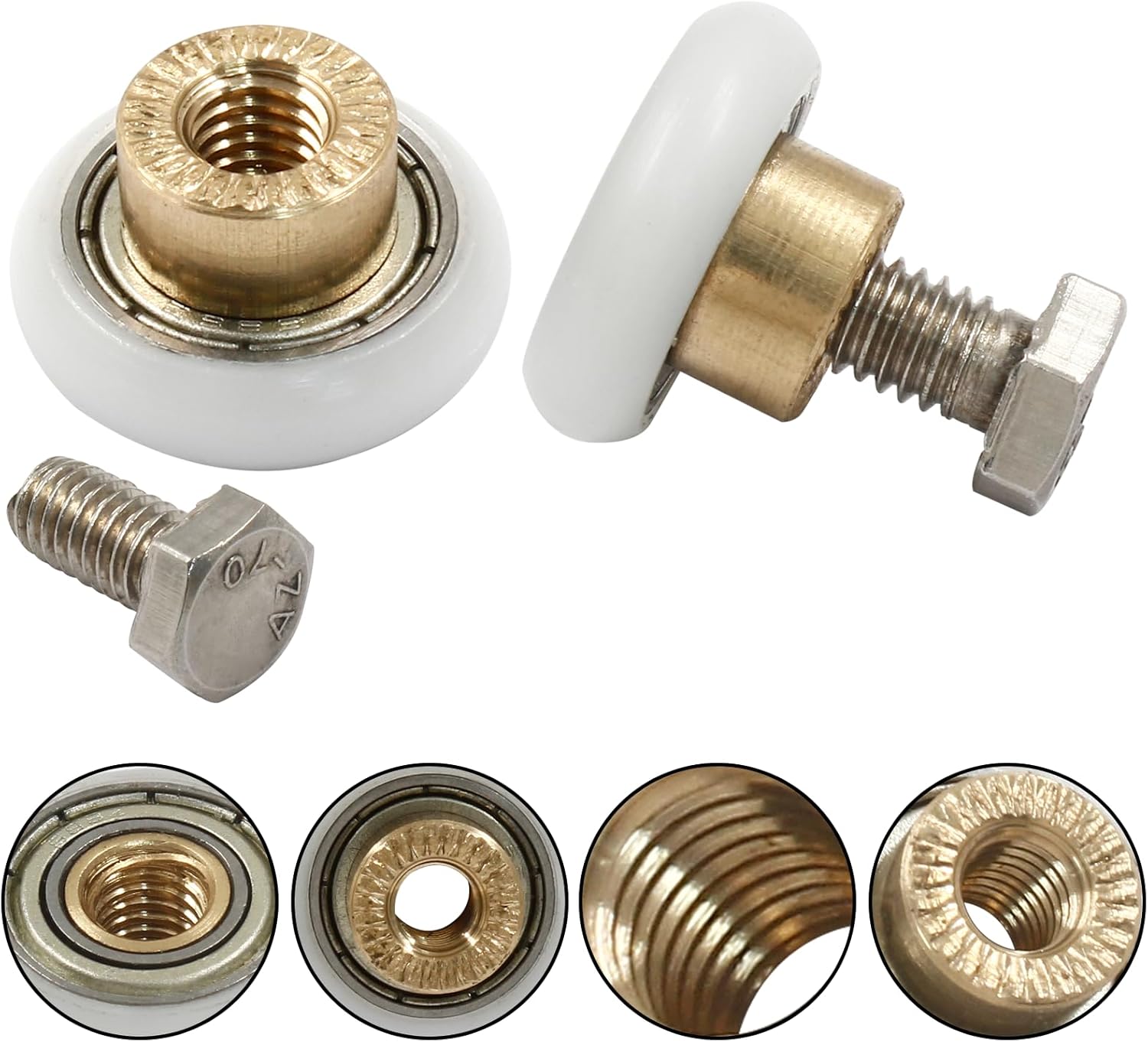 8 Pcs 20mm Shower Door Wheels Rollers Runners with Box