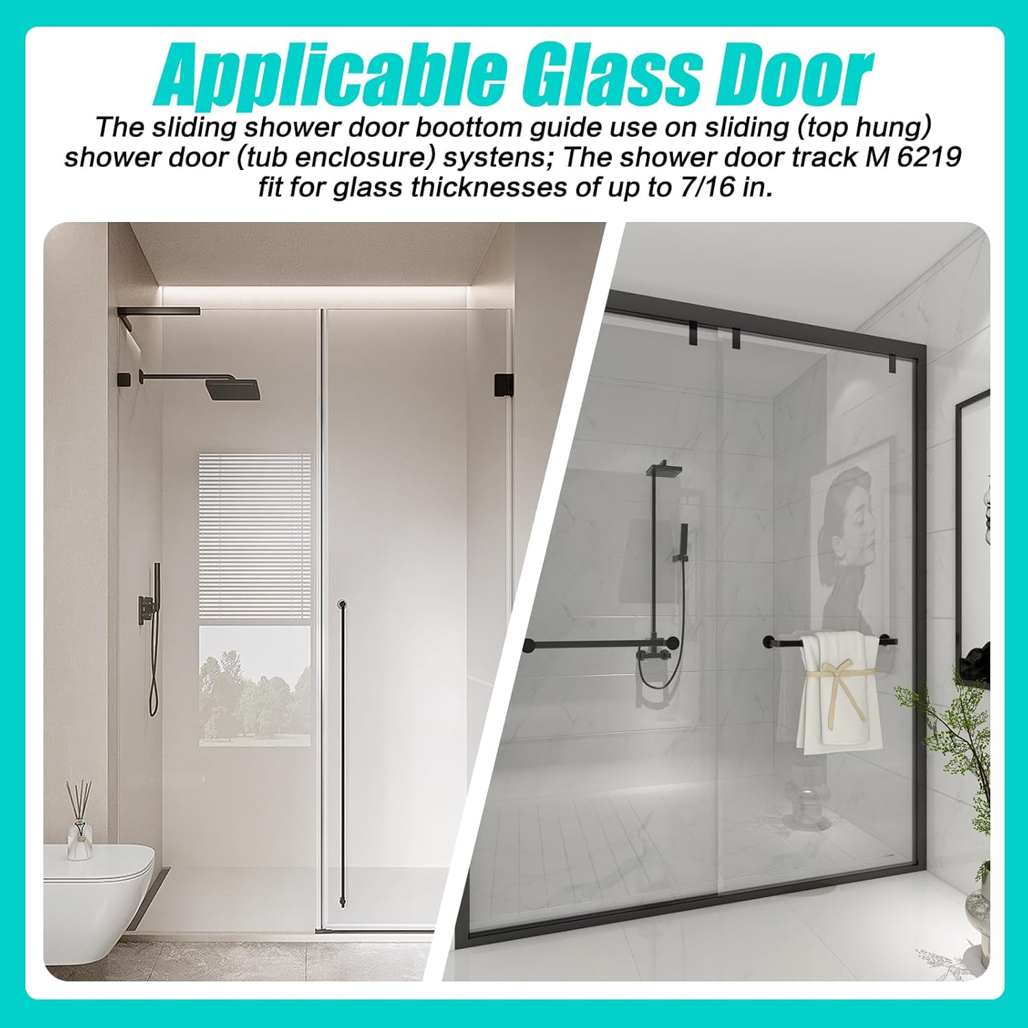 M6219 Sliding Shower Door Plastic Guide Rail 12 in Channel