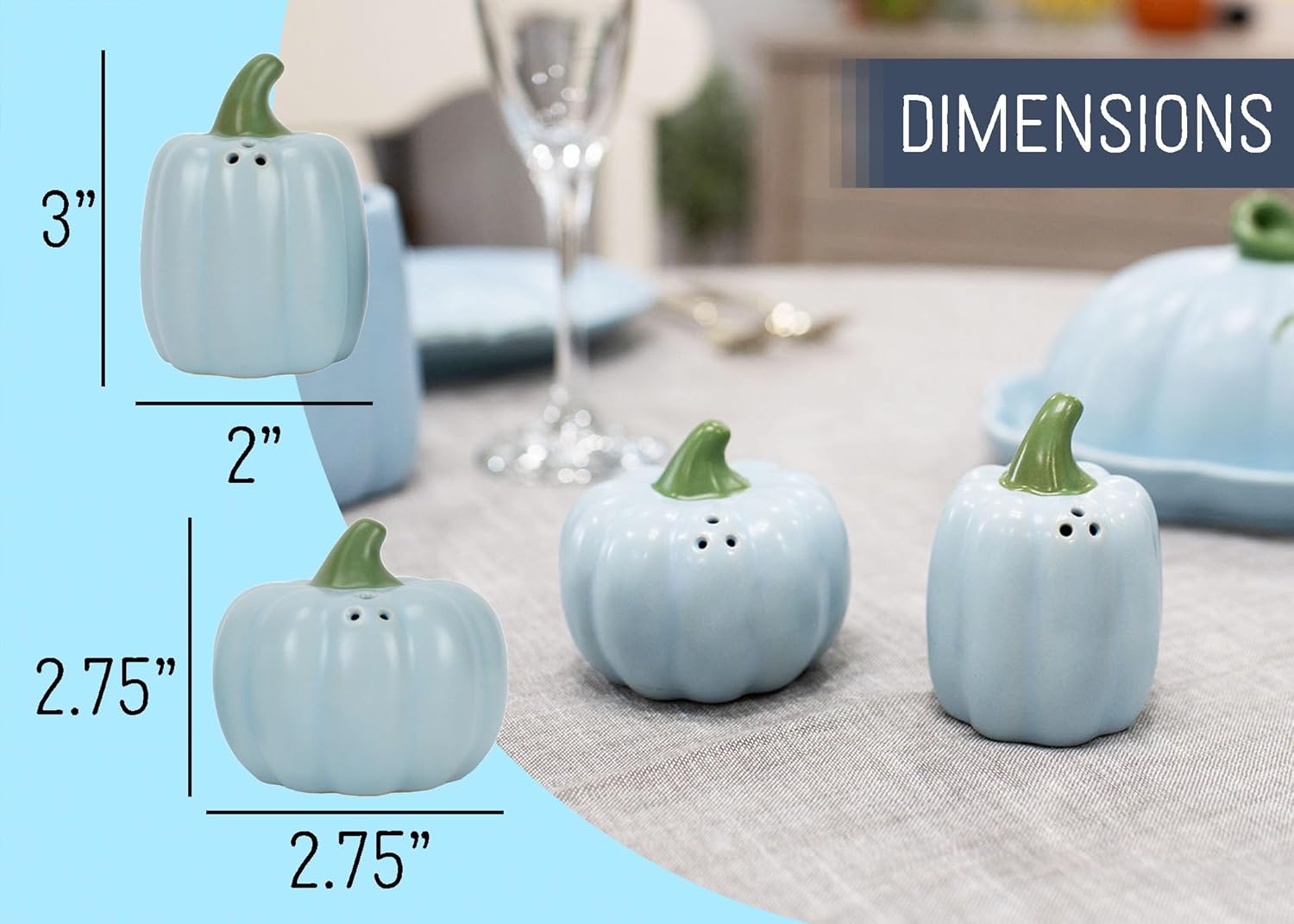Nat Jules Mini Pumpkin Salt and Pepper Shakers Set of 2