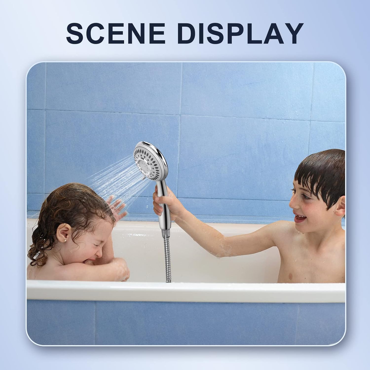 JIEYUMJ Shower Head Set with 9 Adapters 79 Hose 4 Spray Modes