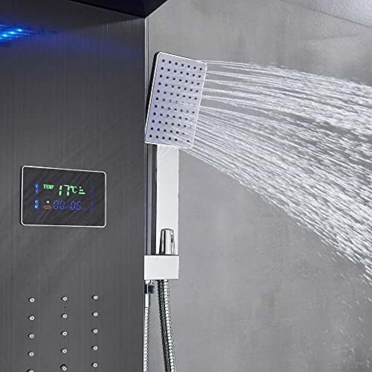 TECKI LED Light Shower Panel With Massager Jets and Body System
