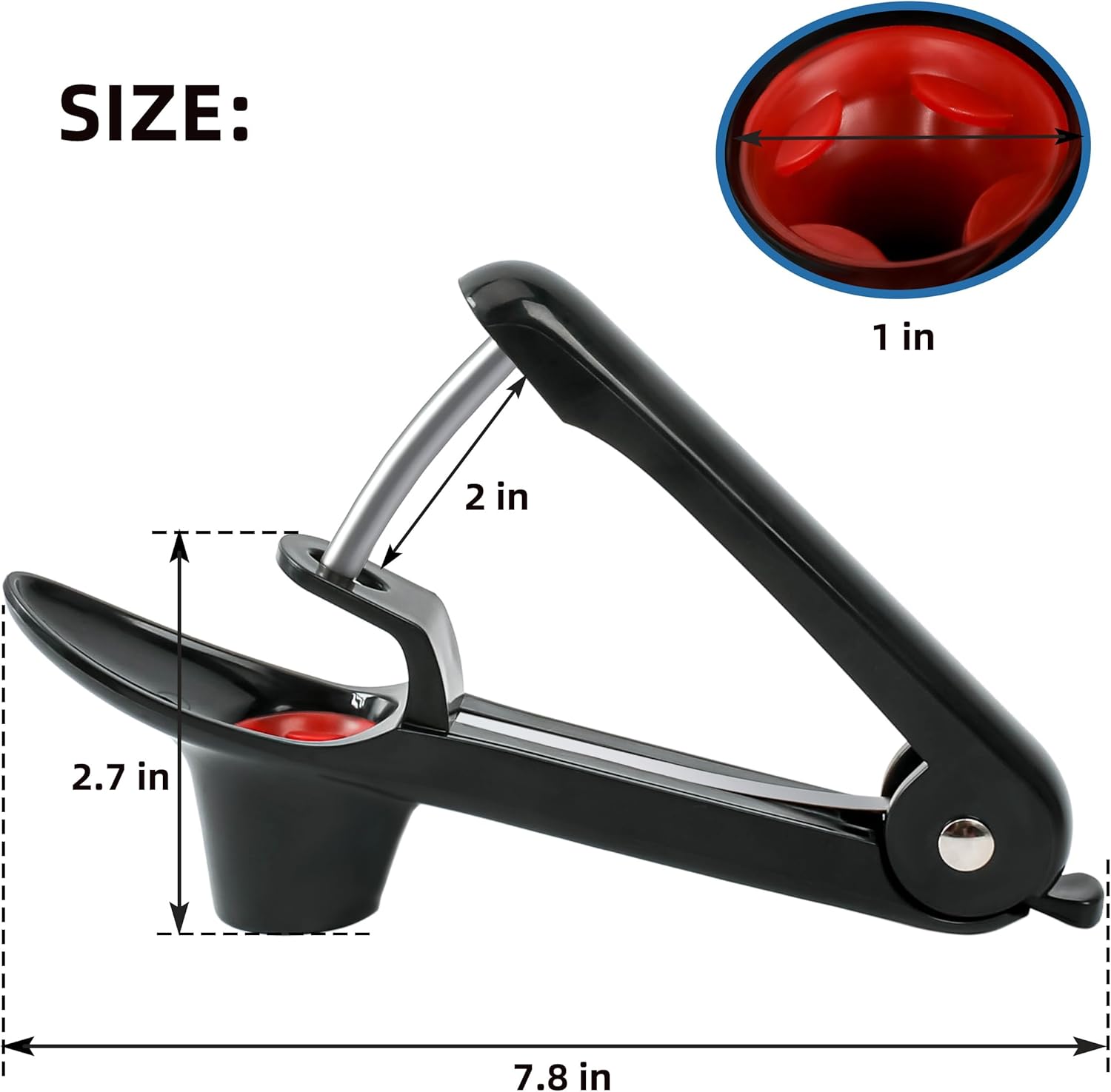 Cherry Pitter Tool with Rebound Design Black